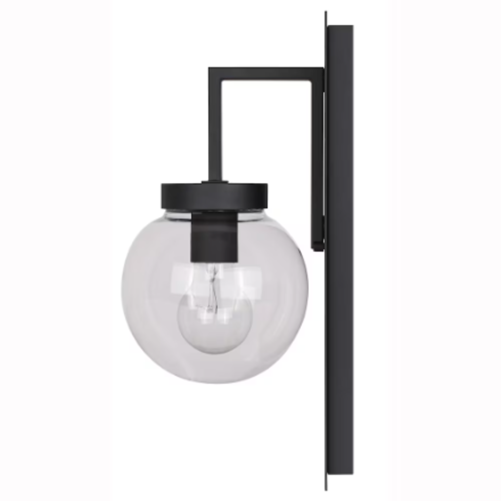 Black & Clear Glass Wall Light
