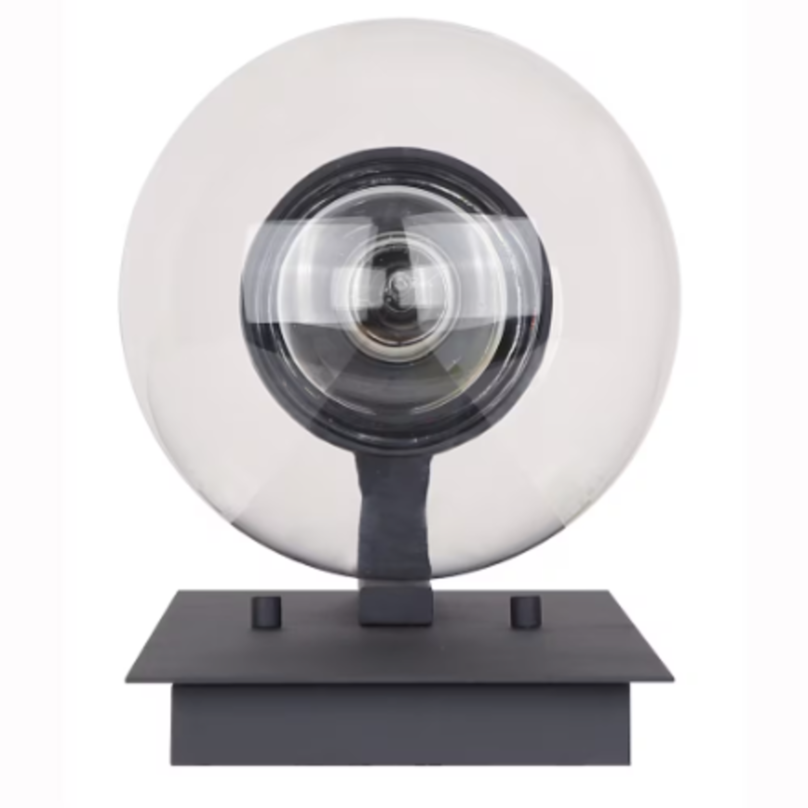 Black & Clear Glass Wall Light