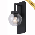 Black & Clear Glass Wall Light