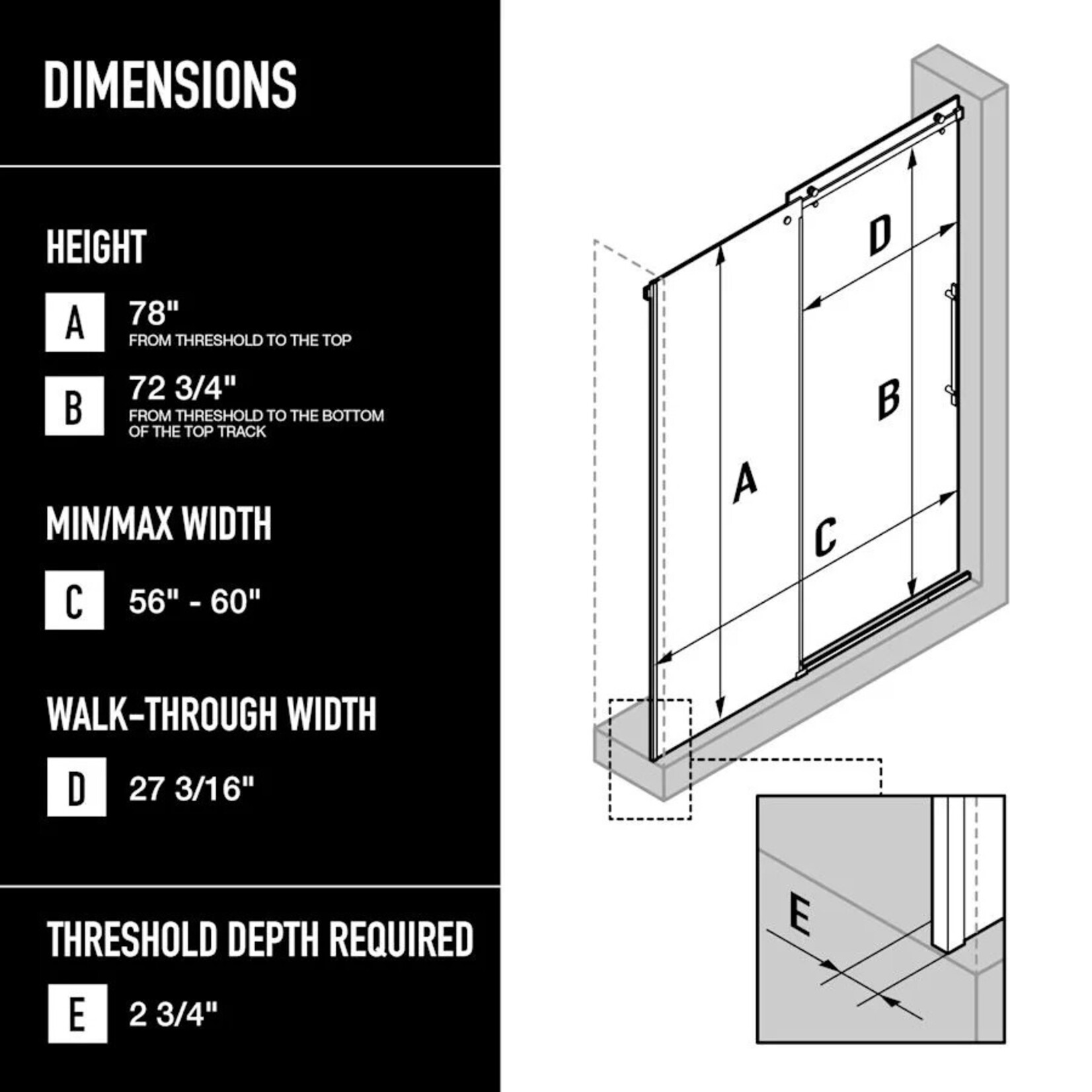 Clear Glass Shower Door