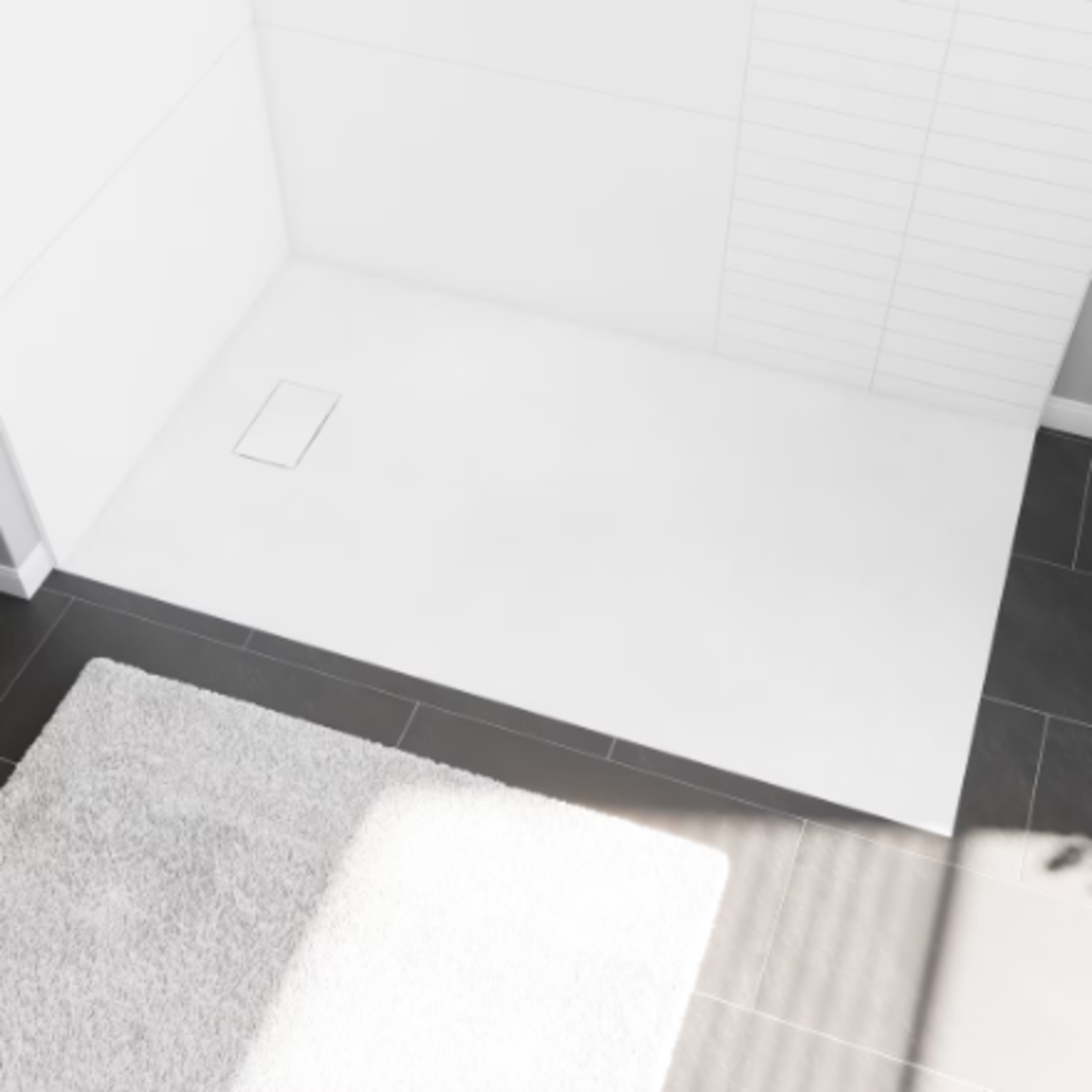 White Composite Shower Base