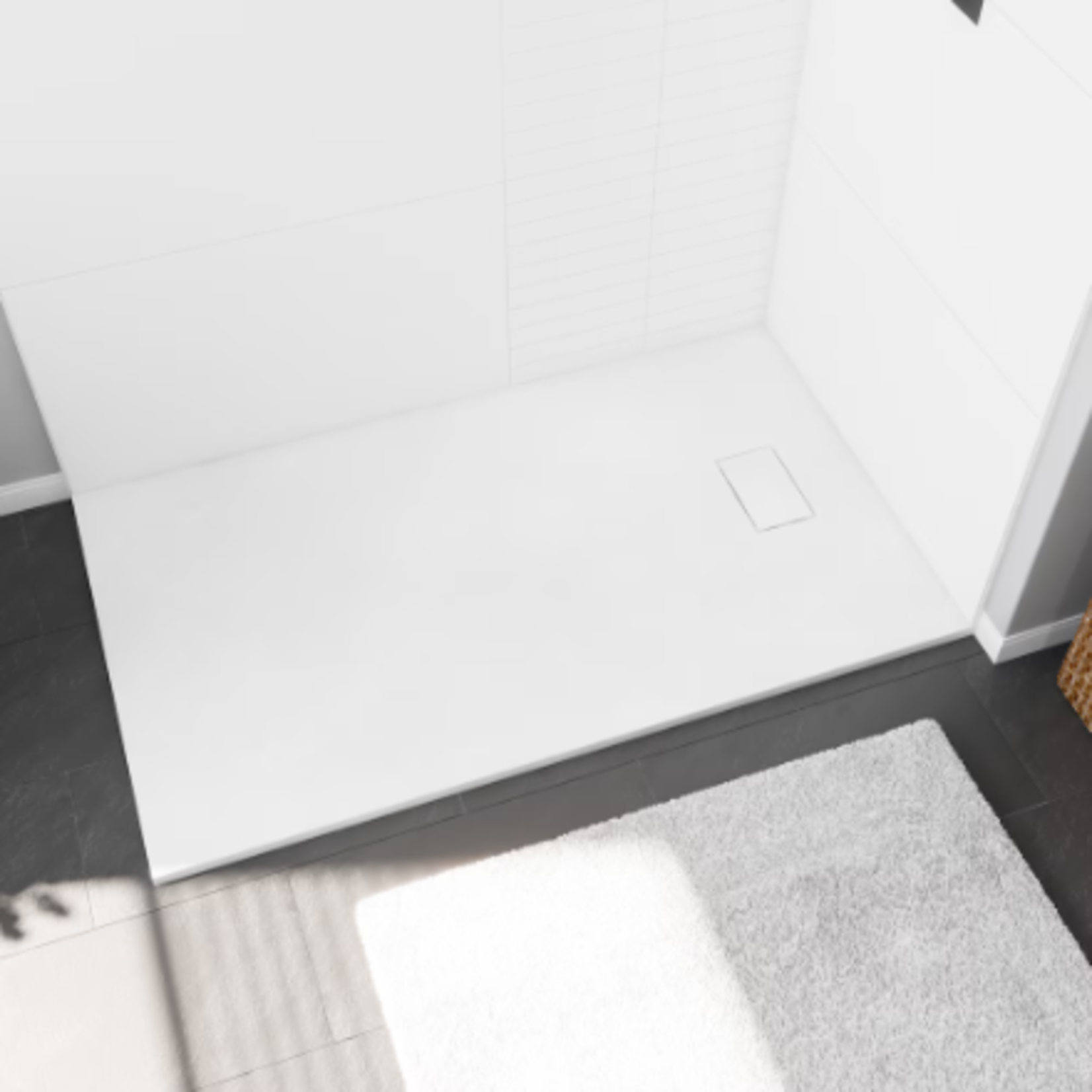 White Composite Shower Base