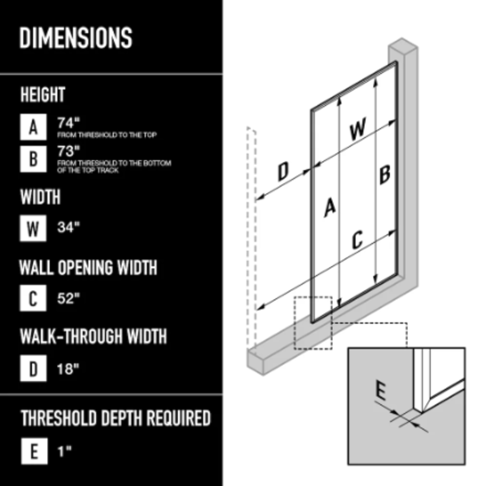 Clear Glass Shower Door