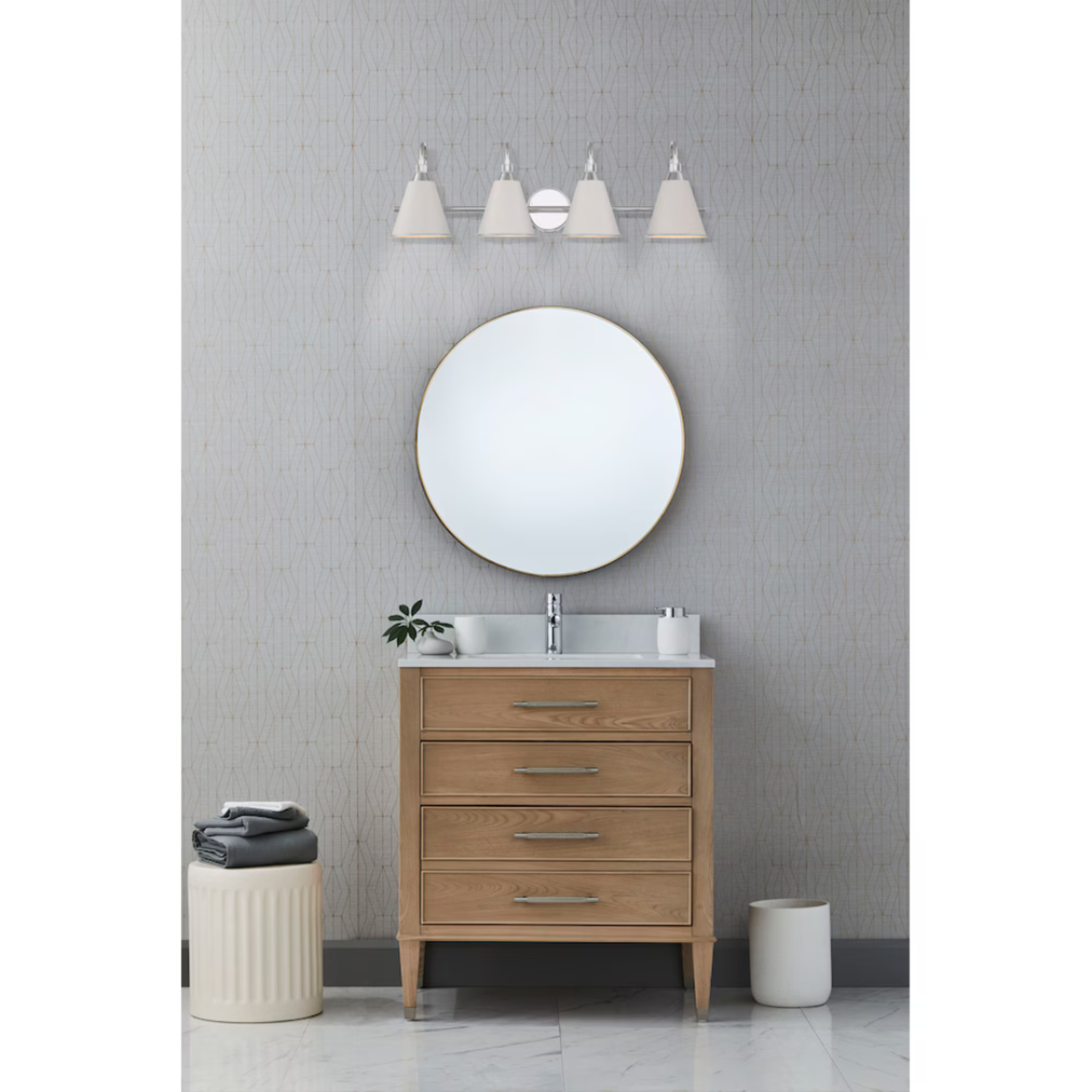 White/Chrome 4-Light Vanity