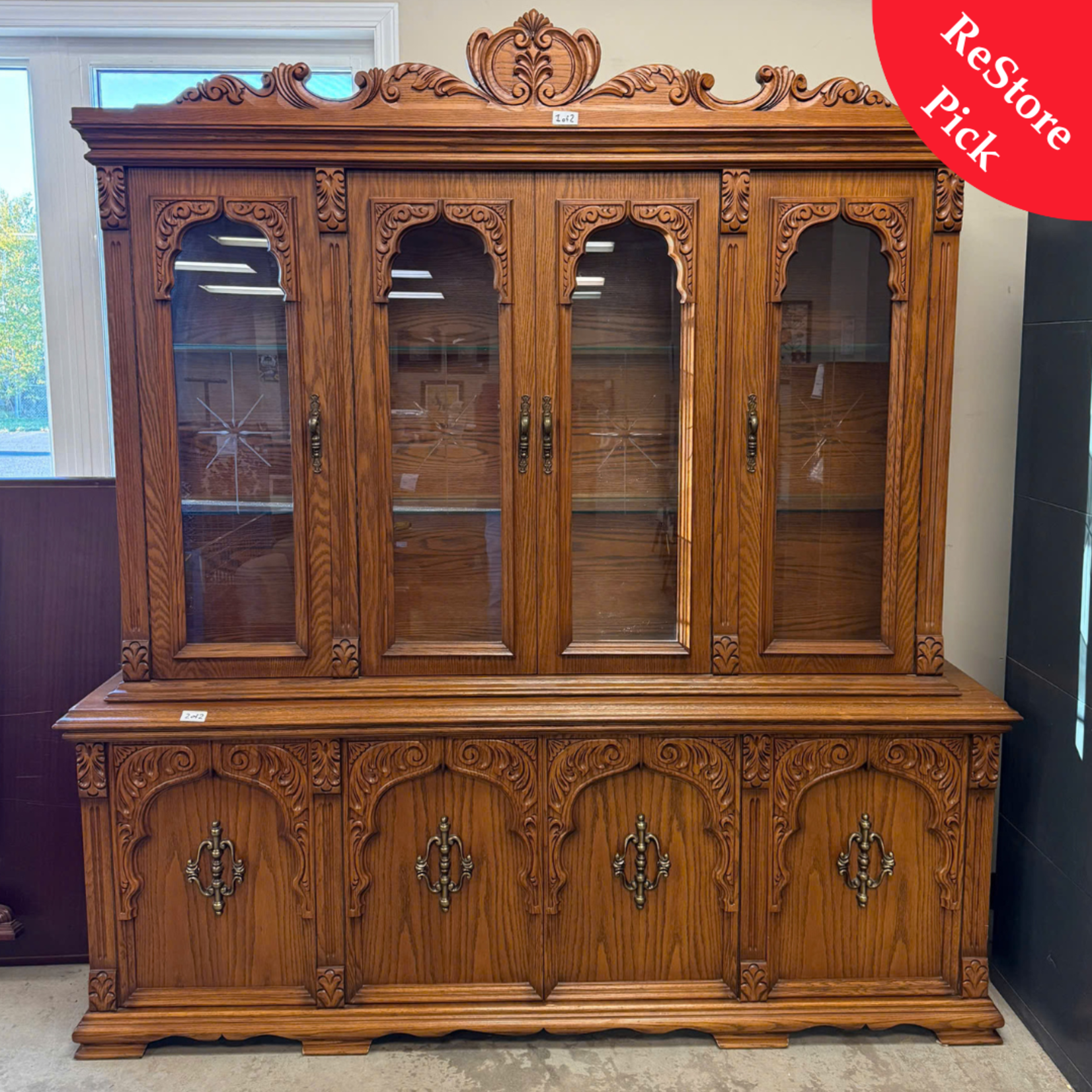 Large Wooden China Cabinet
