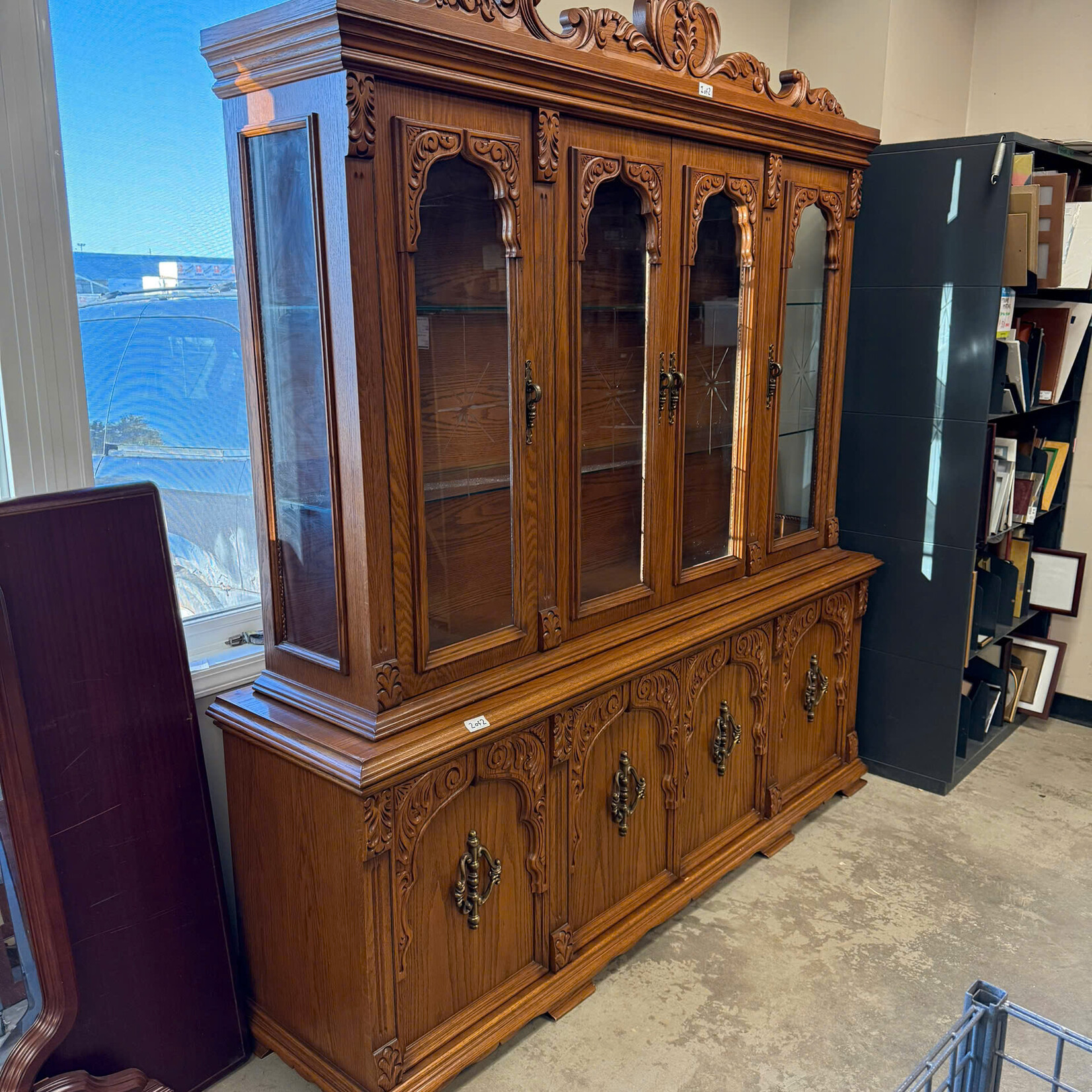 Large Wooden China Cabinet