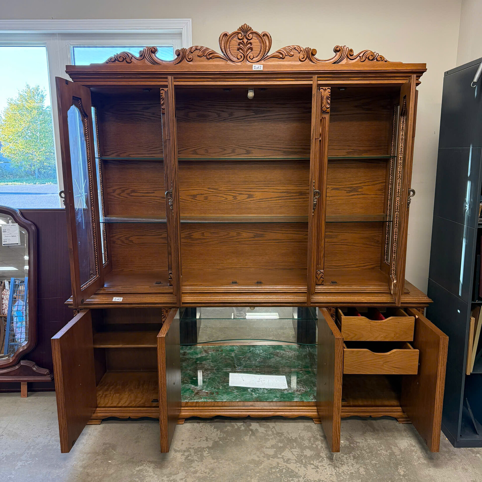 Large Wooden China Cabinet
