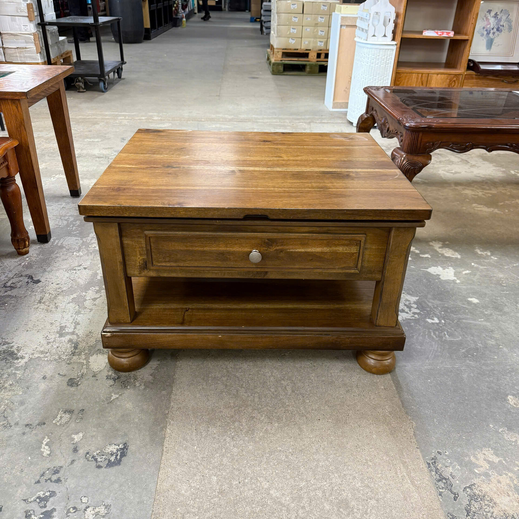 Light Brown Square Lift top coffee table