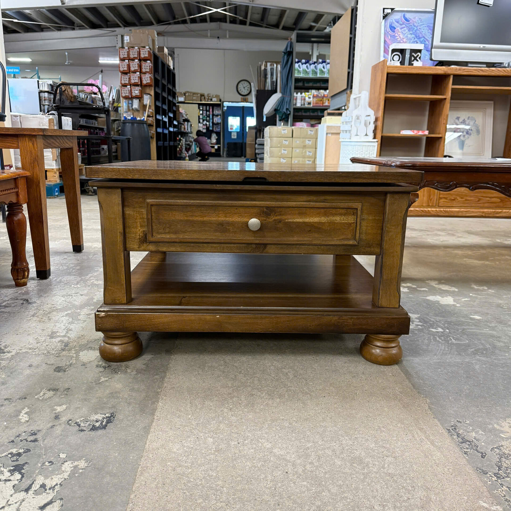 Light Brown Square Lift top coffee table