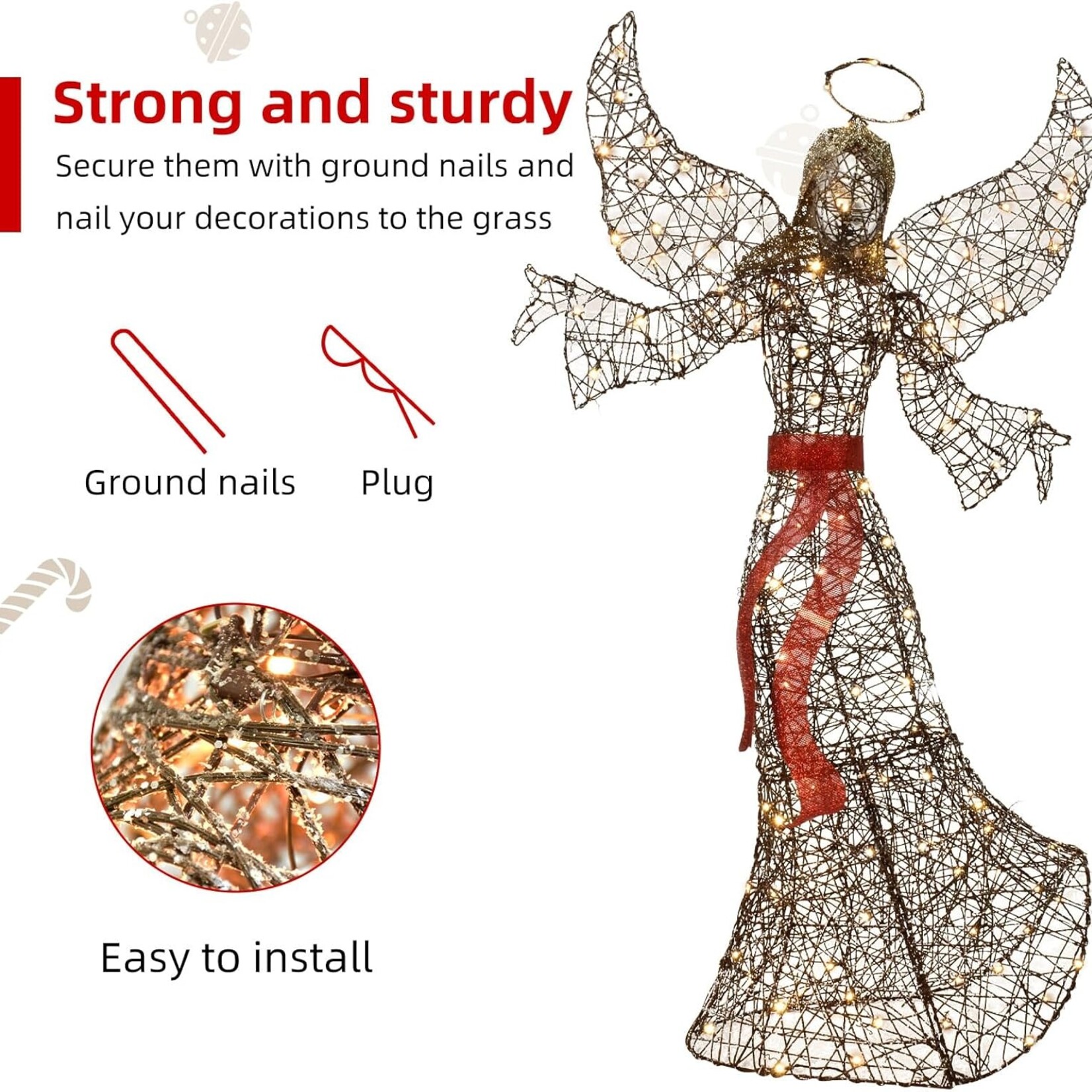 Lighted Outdoor Rattan Angel