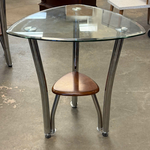 Glass + Chrome End Table