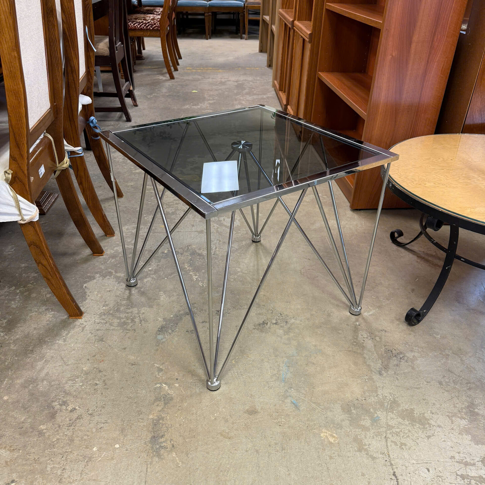 Black Glass End Table