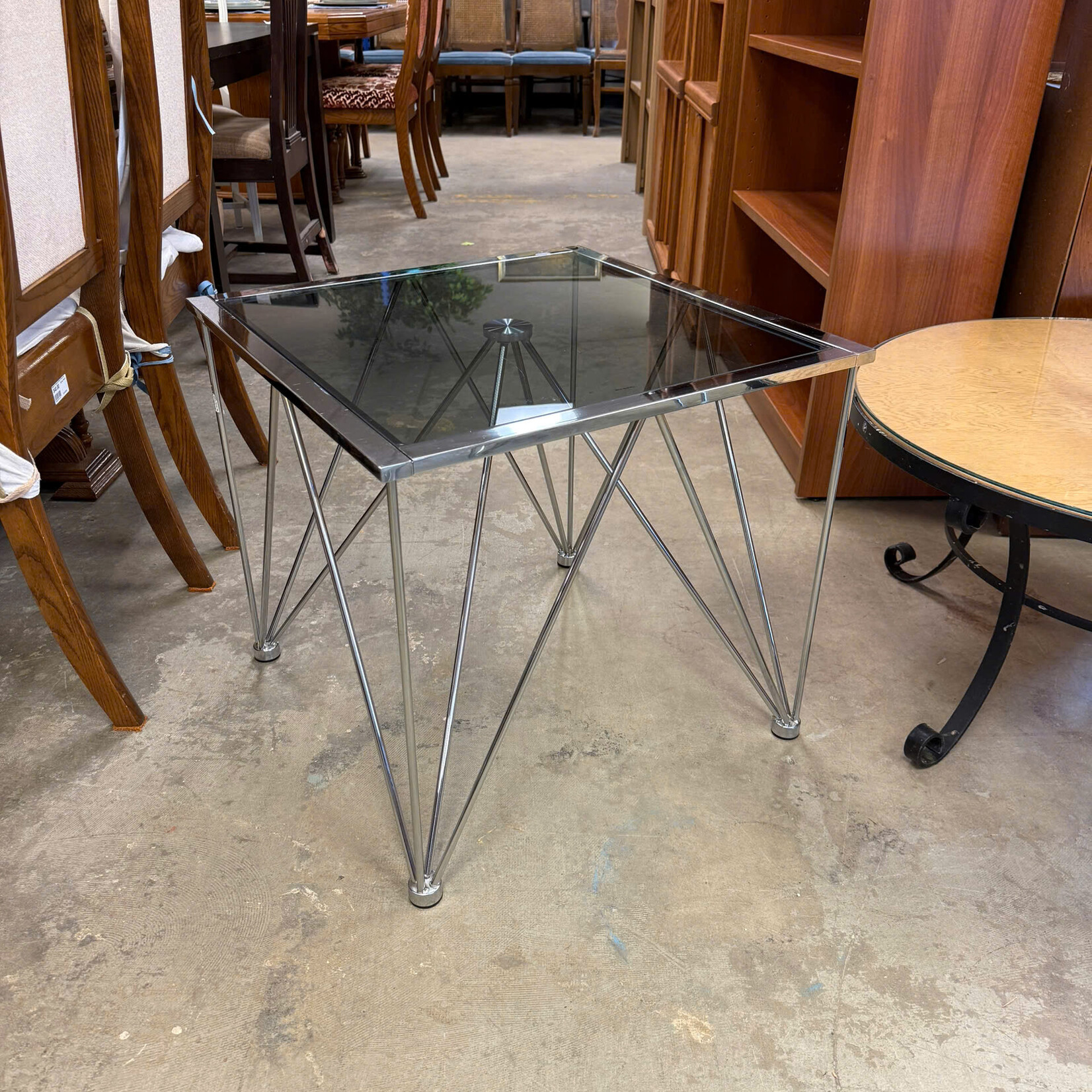 Black Glass End Table