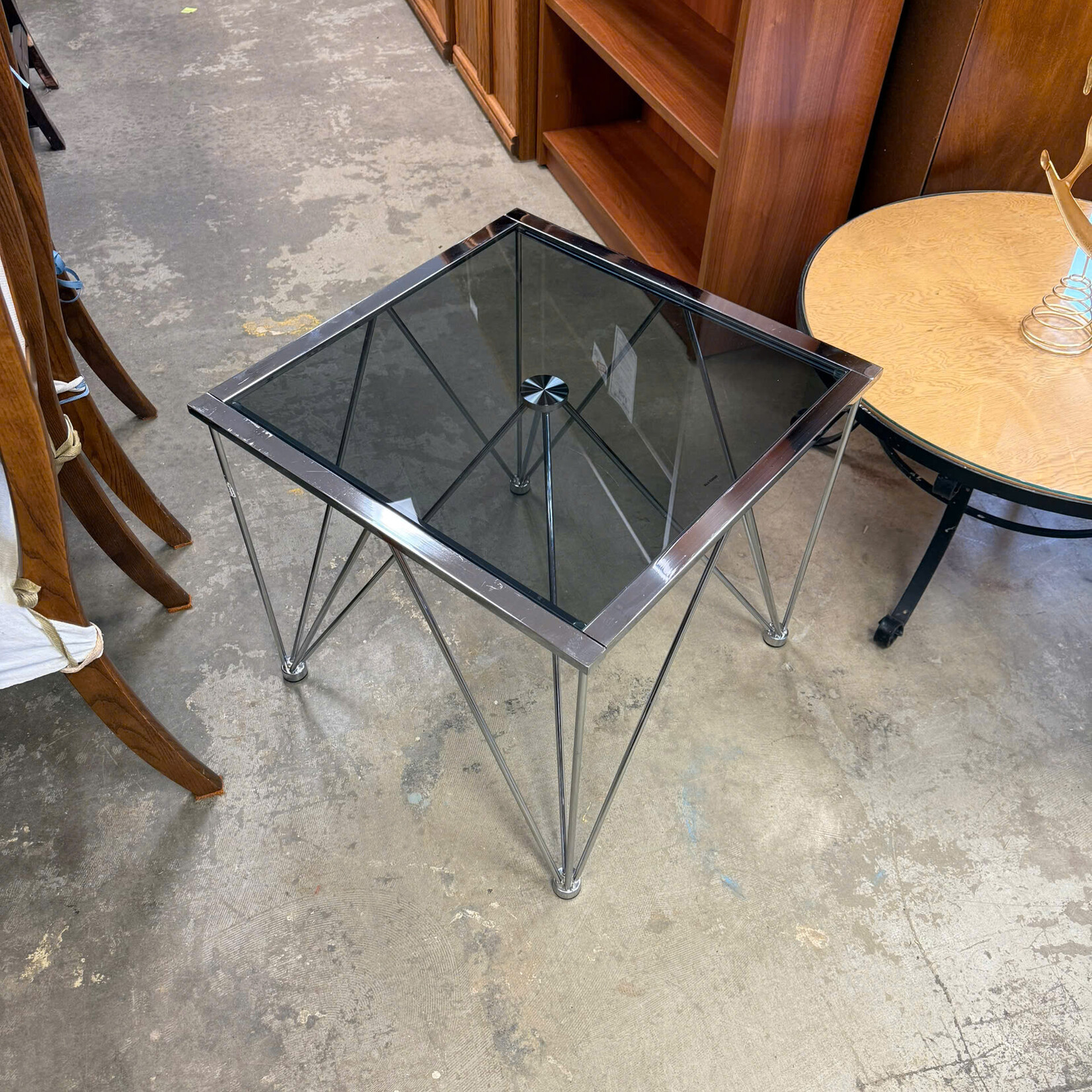 Black Glass End Table