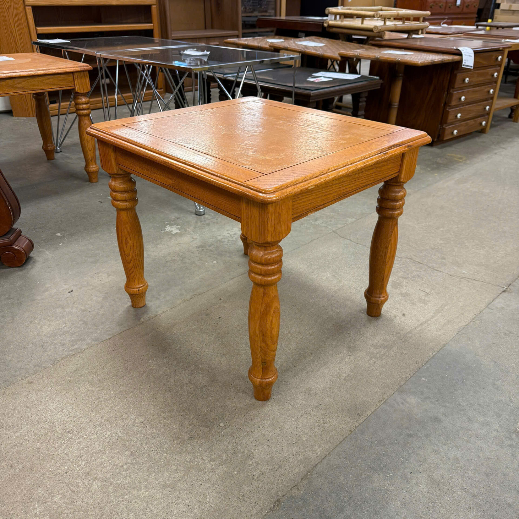 Wood Side Tables Thick Spindle Legs