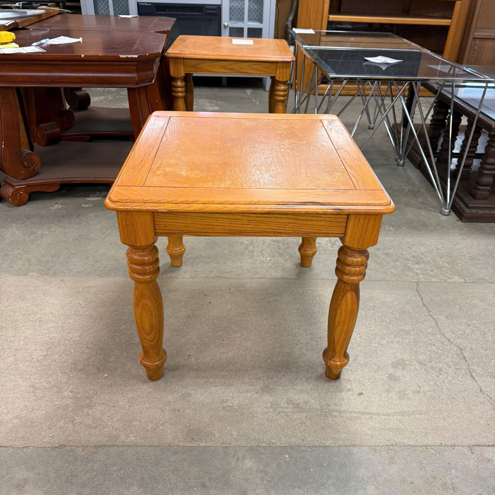 Wood Side Tables Thick Spindle Legs