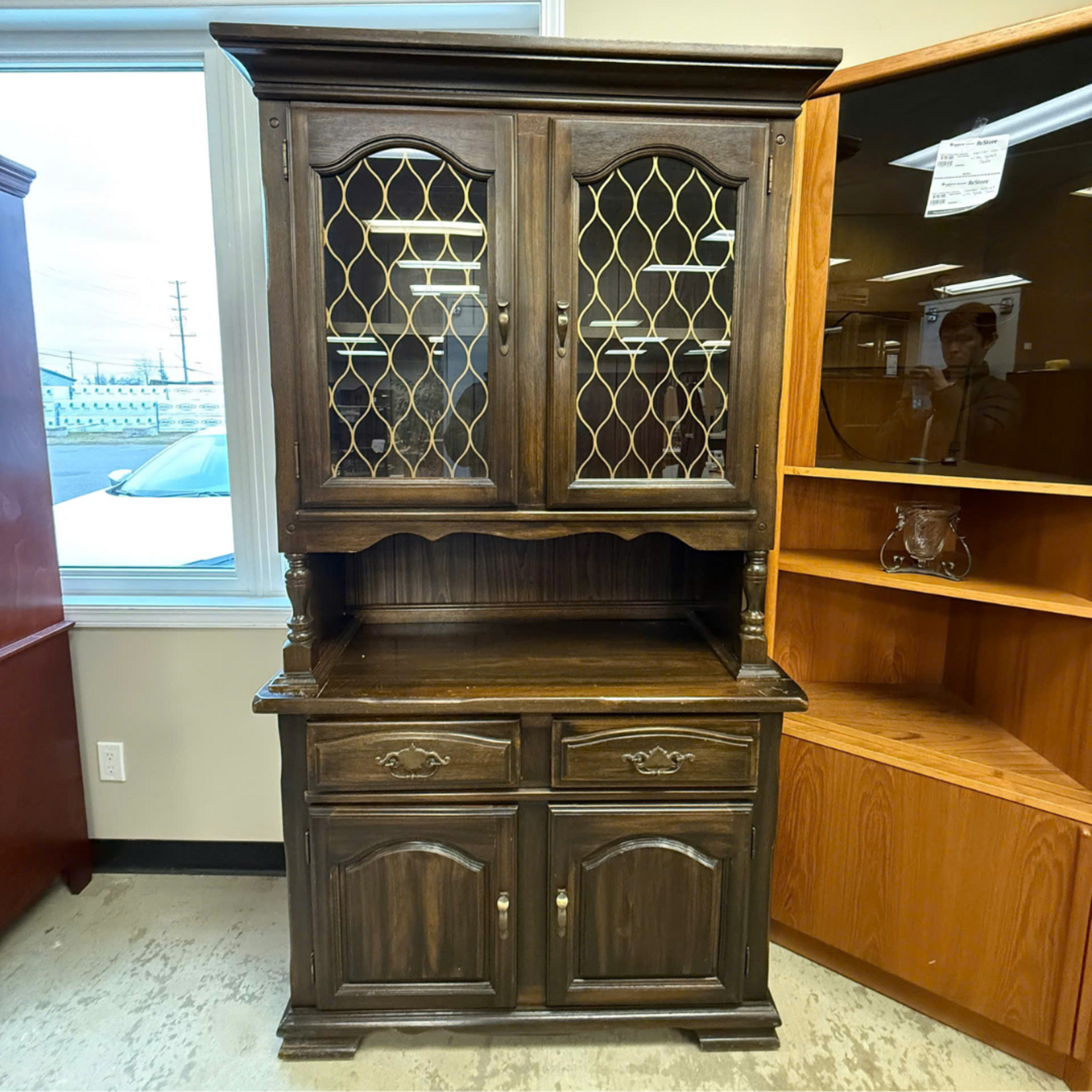 Dark Brown Dining Hutch