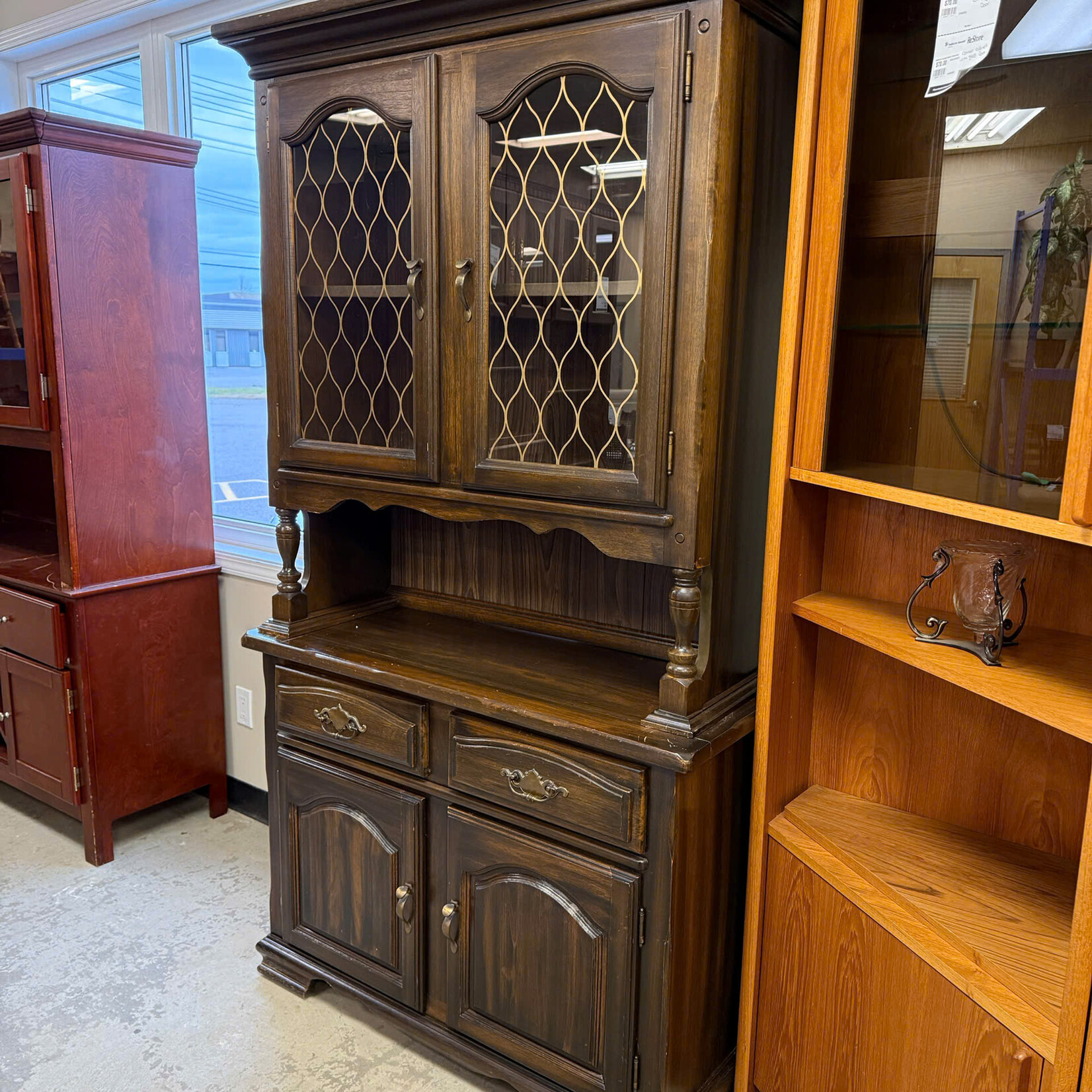 Dark Brown Dining Hutch