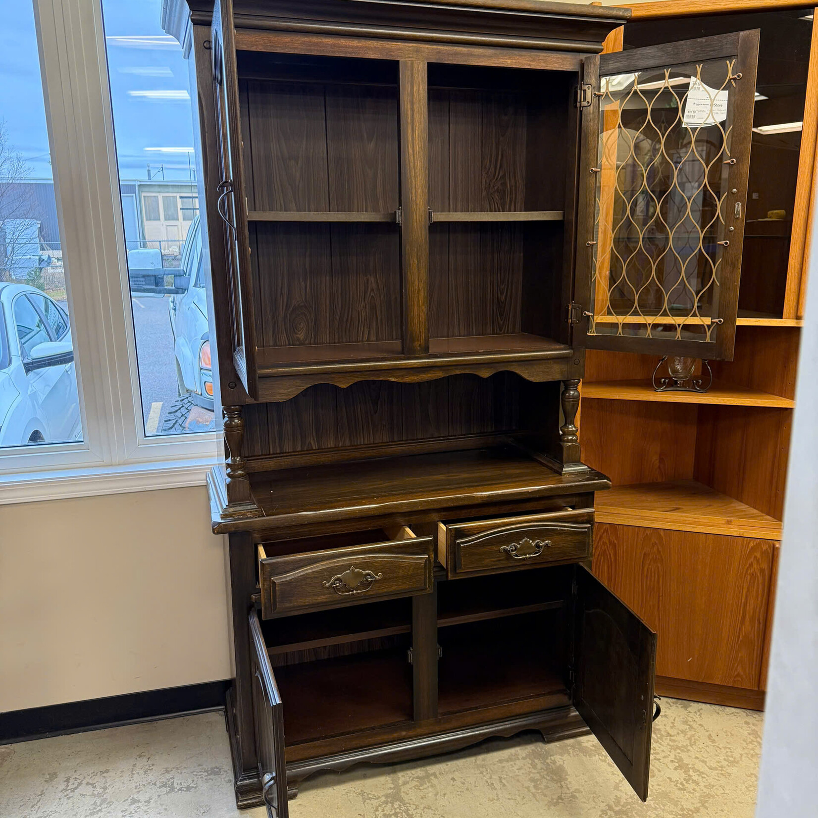 Dark Brown Dining Hutch