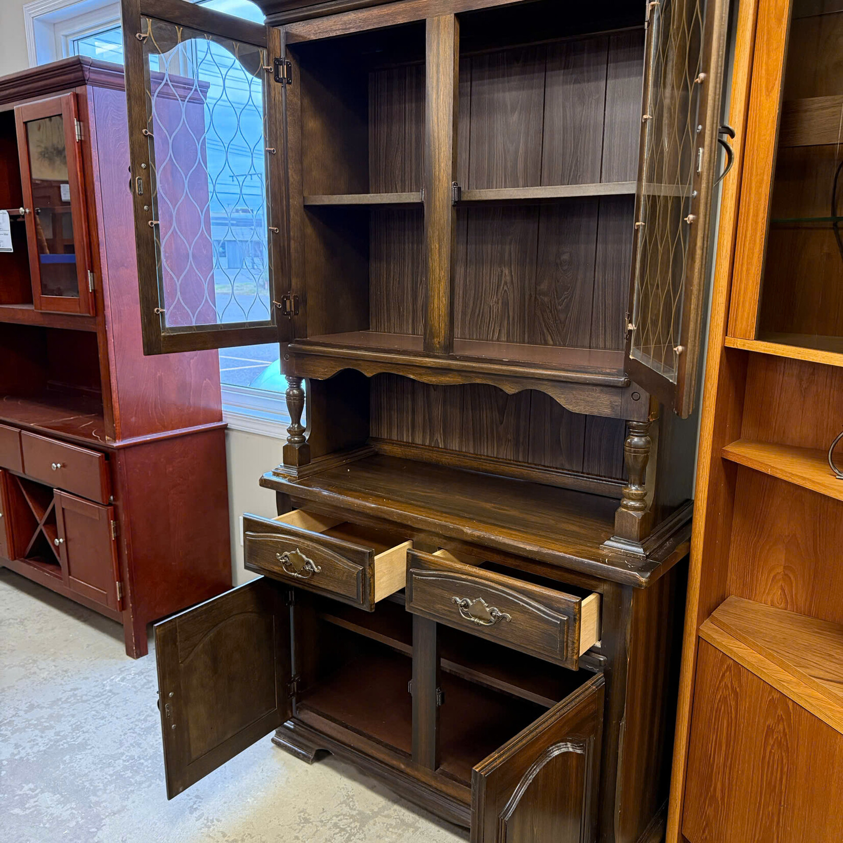 Dark Brown Dining Hutch