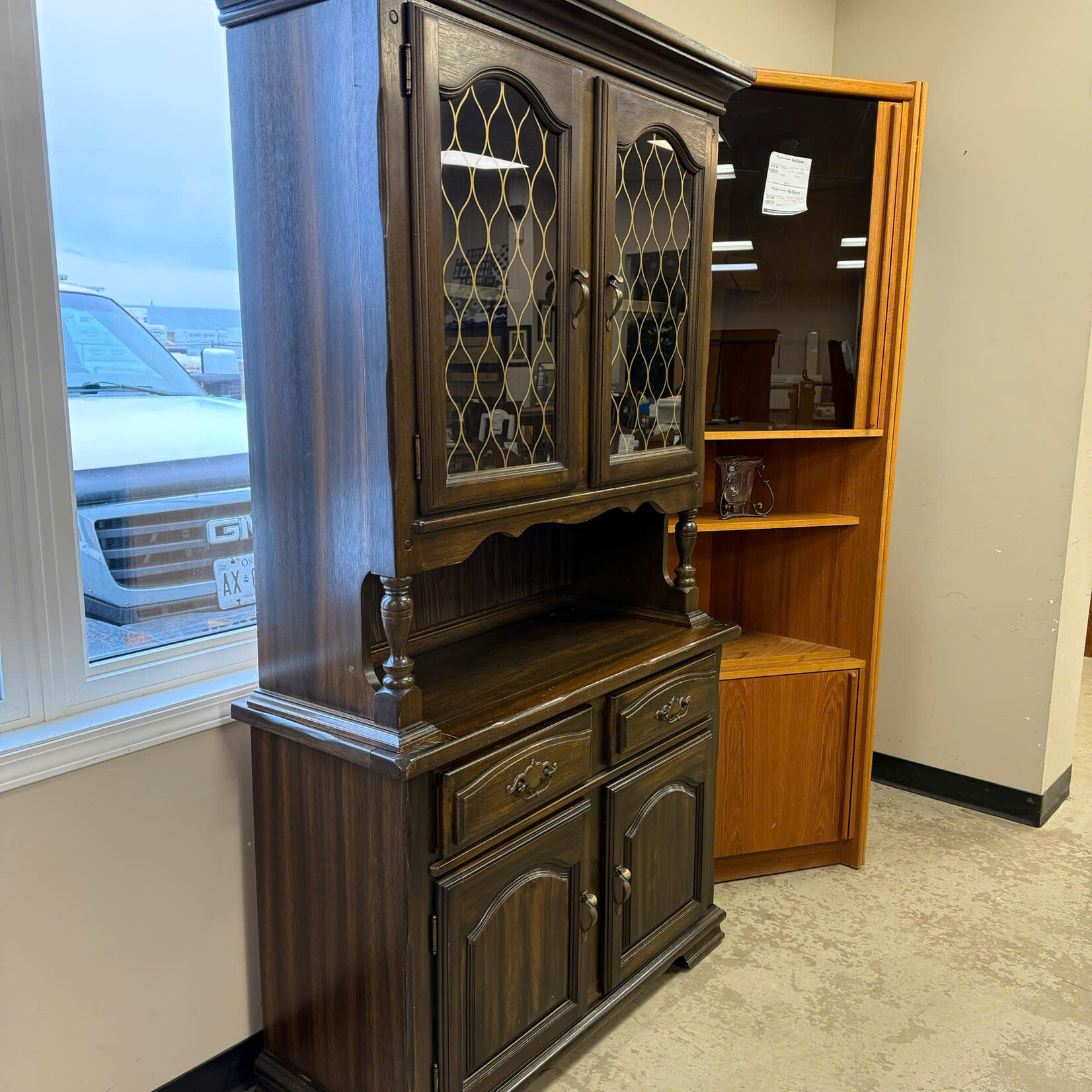 Dark Brown Dining Hutch