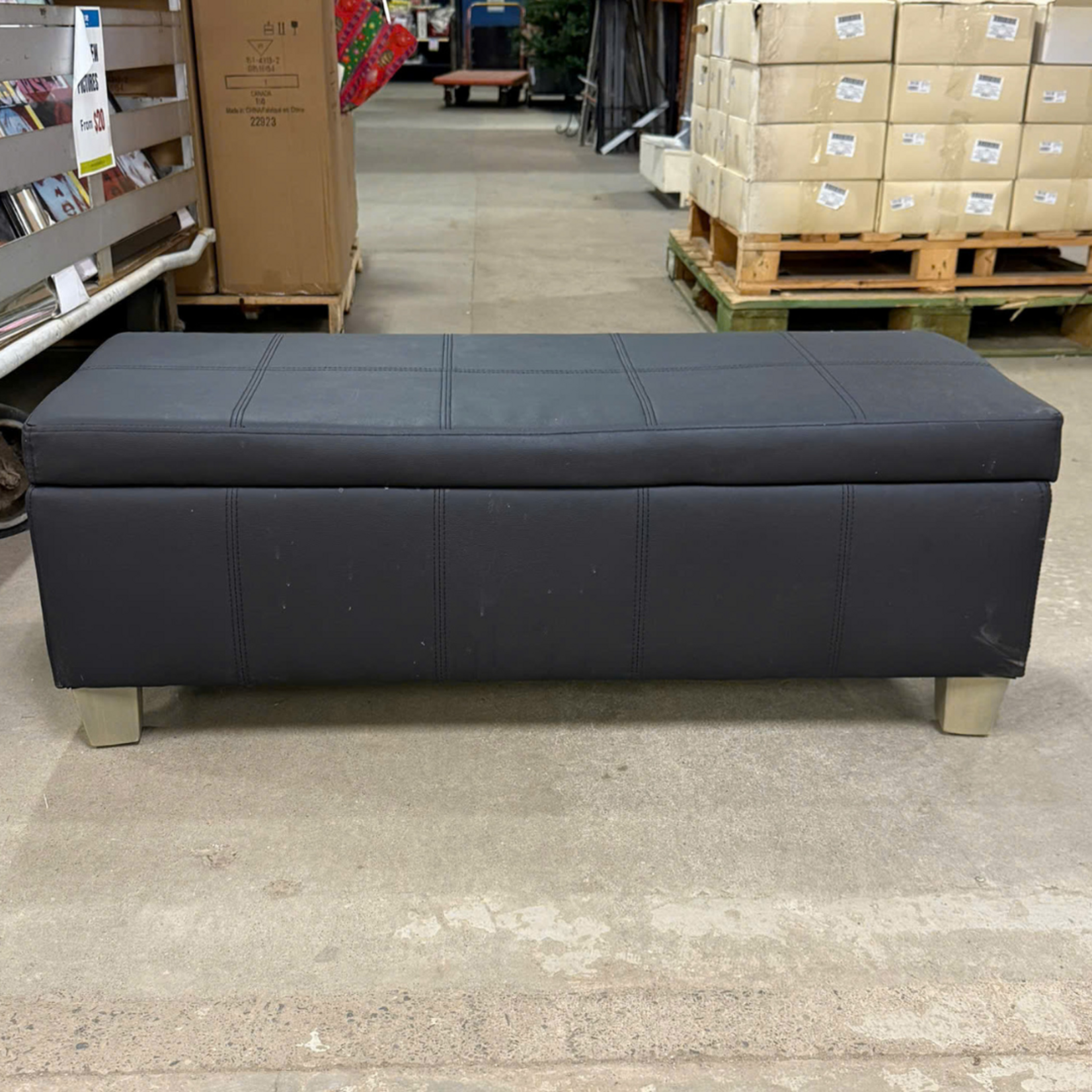 Black Storage Ottoman