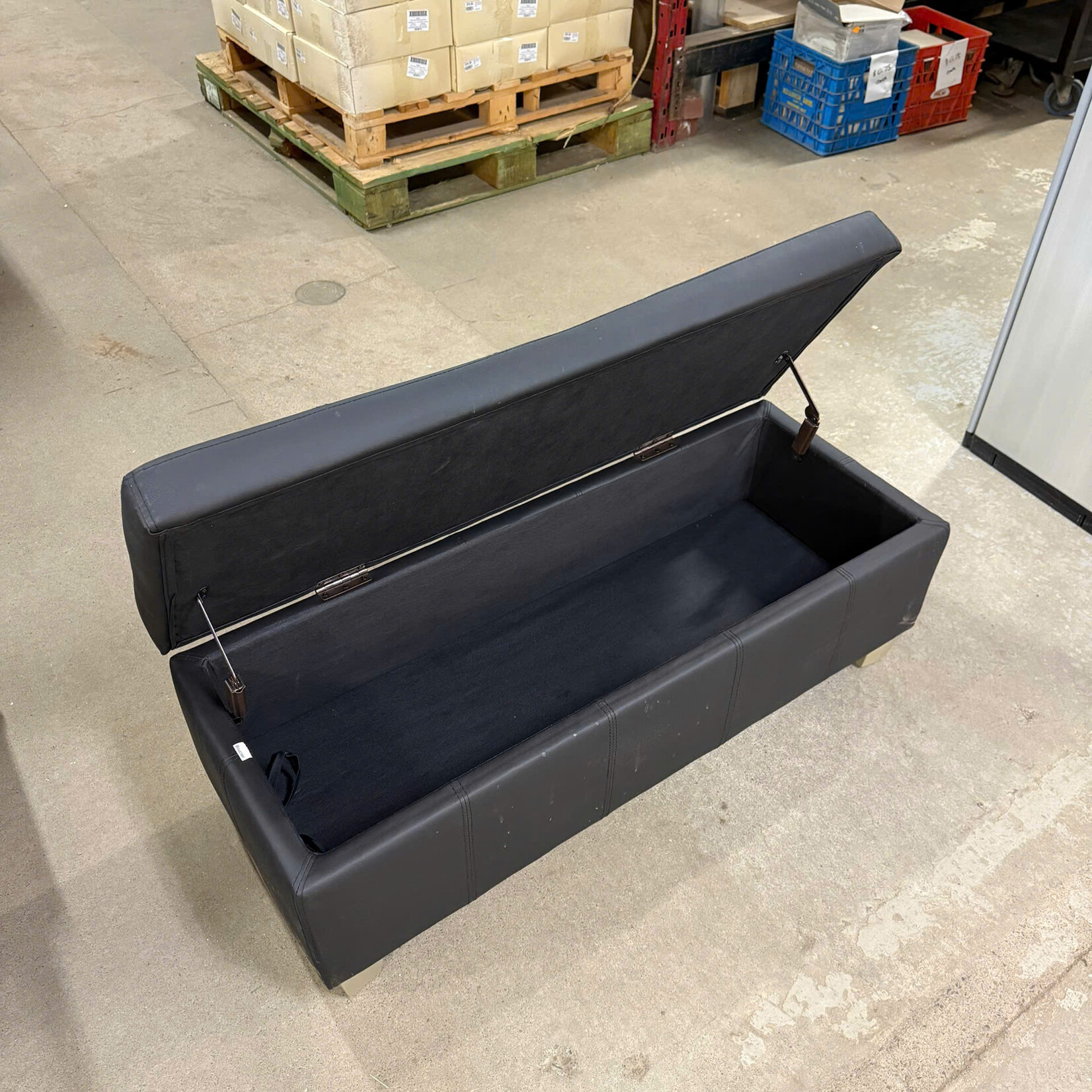 Black Storage Ottoman