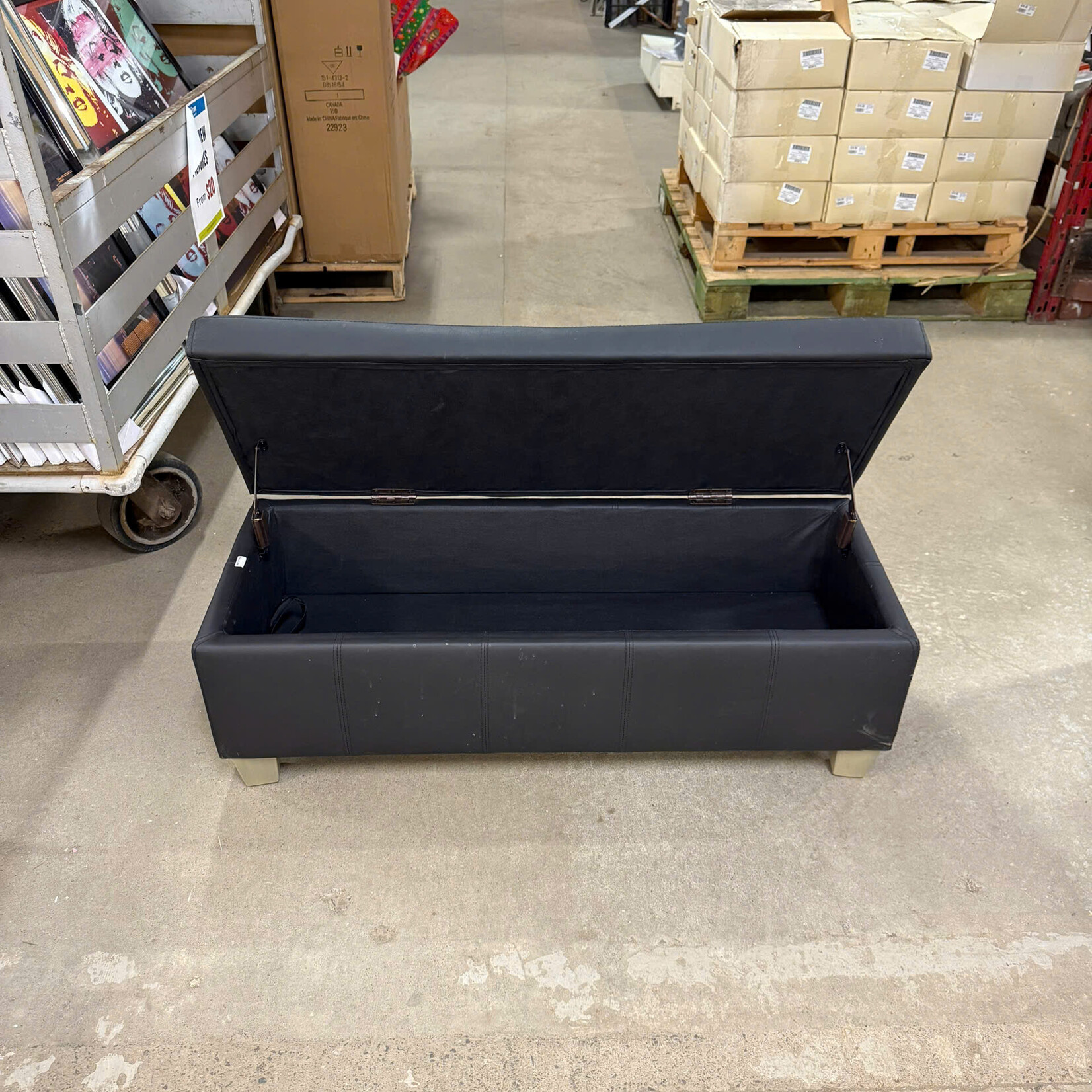 Black Storage Ottoman