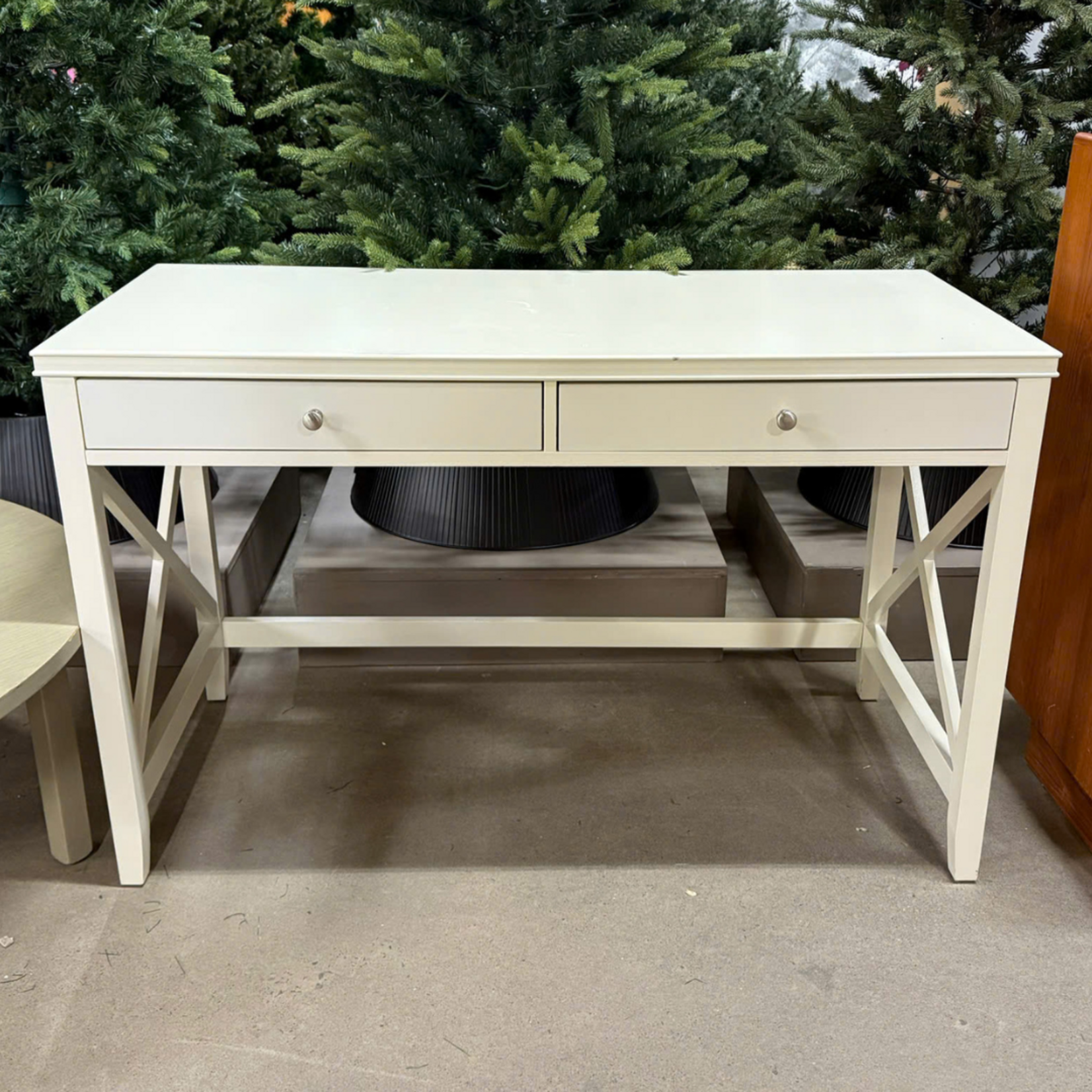 White Desk w 2 Drawers