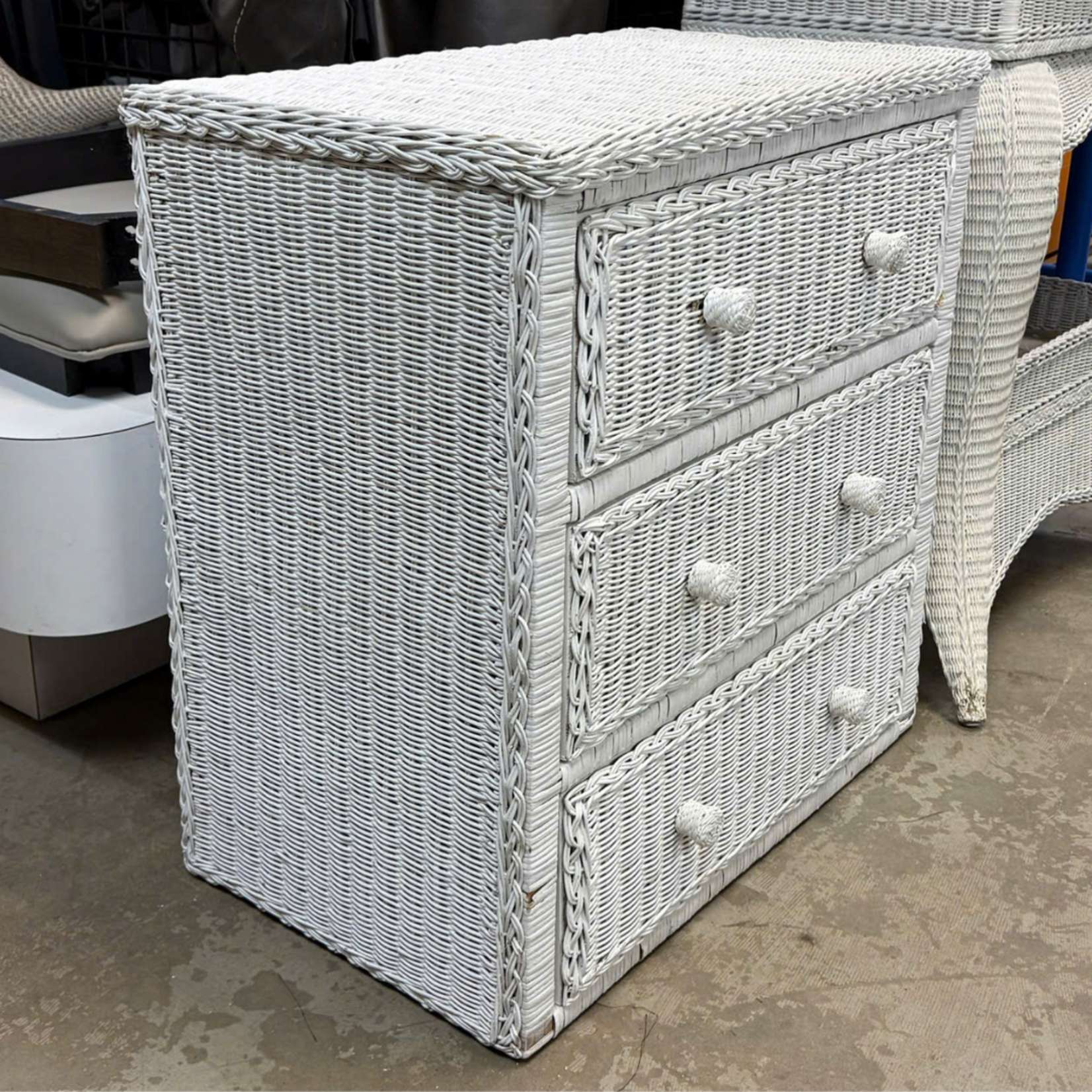 White Wicker Dresser
