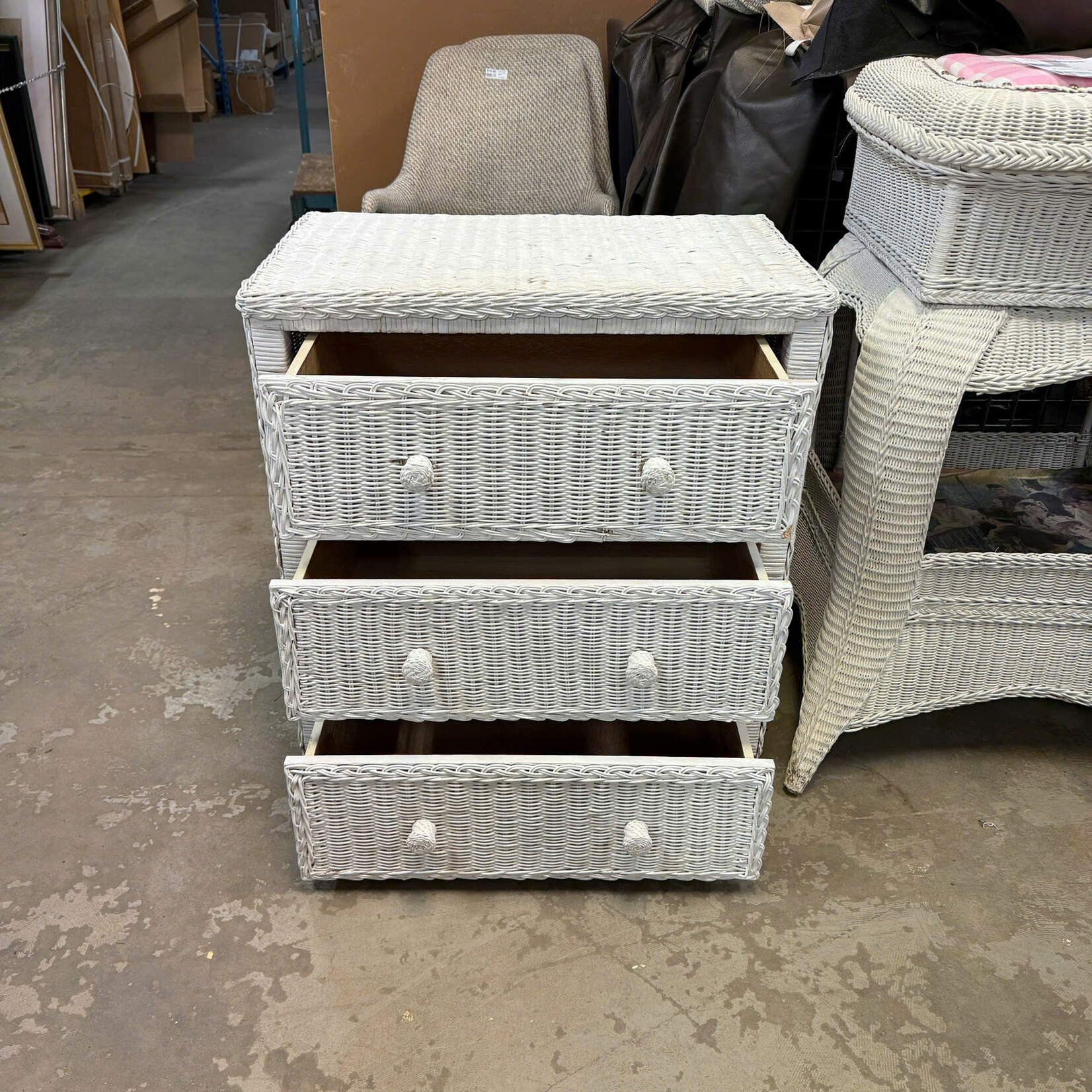 White Wicker Dresser