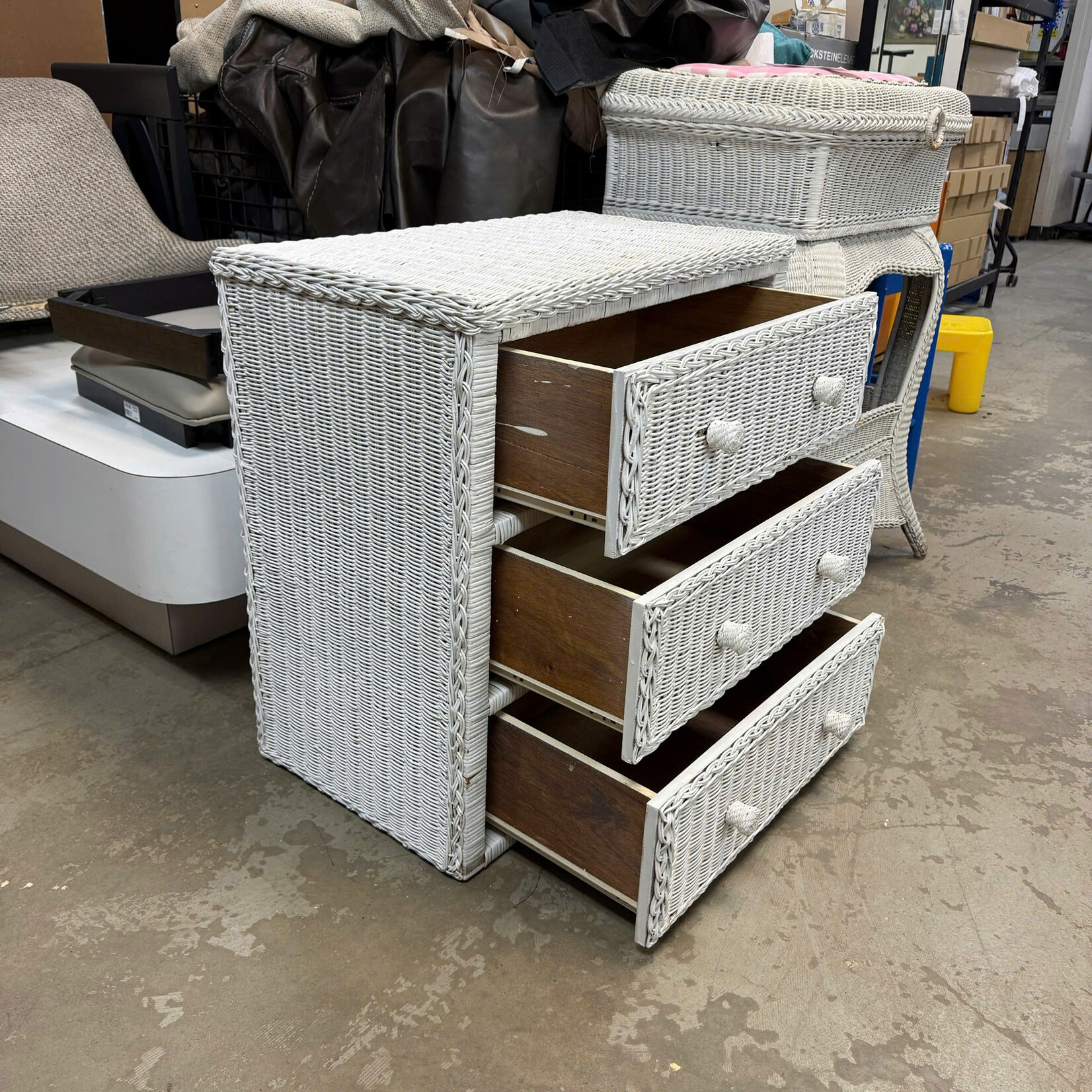 White Wicker Dresser