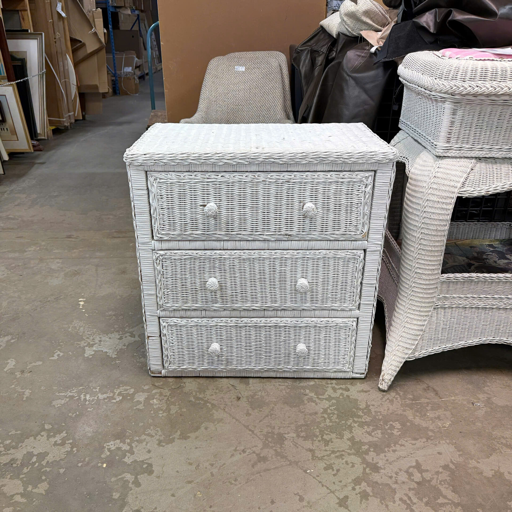 White Wicker Dresser