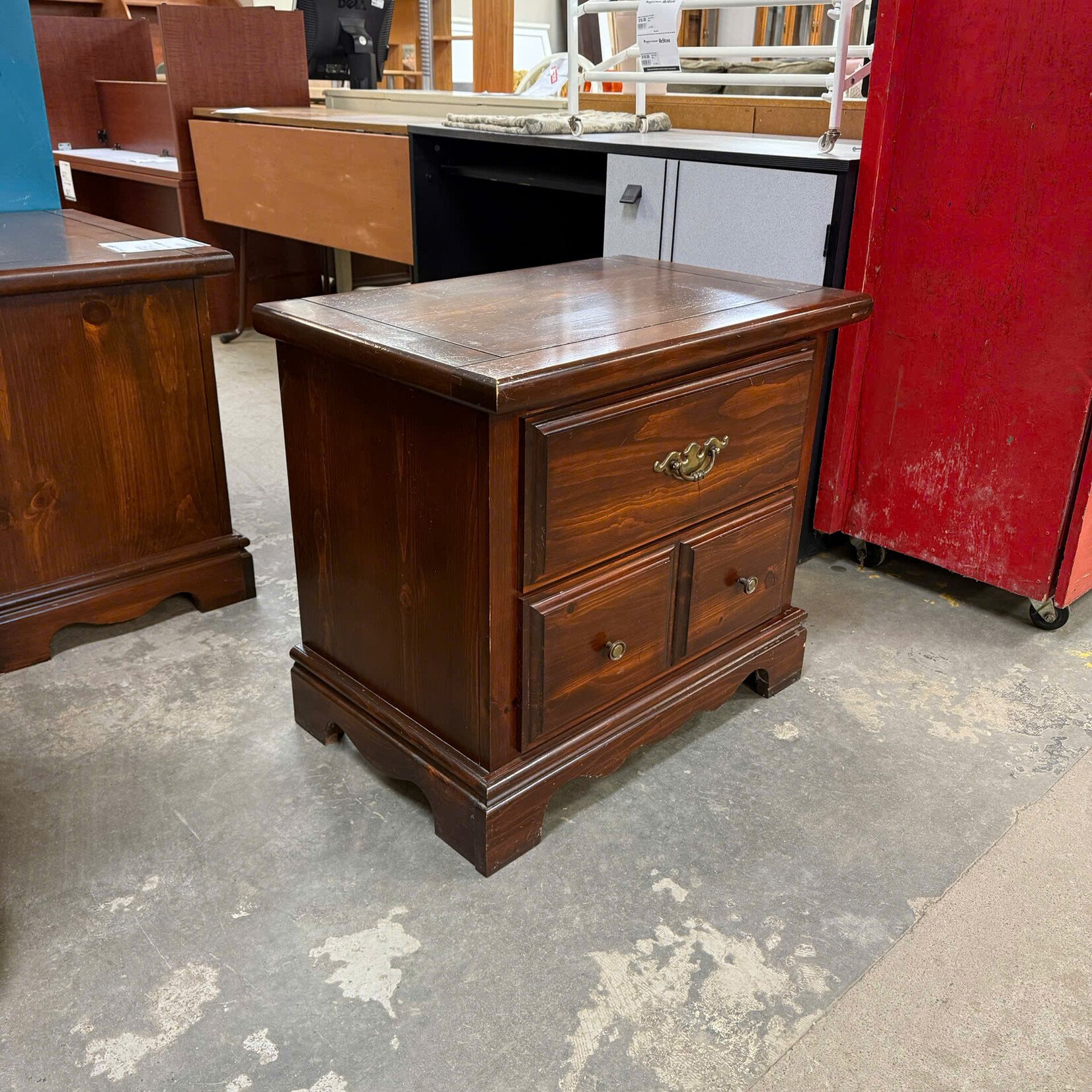 Dark Brown 2 drawer Nightstand