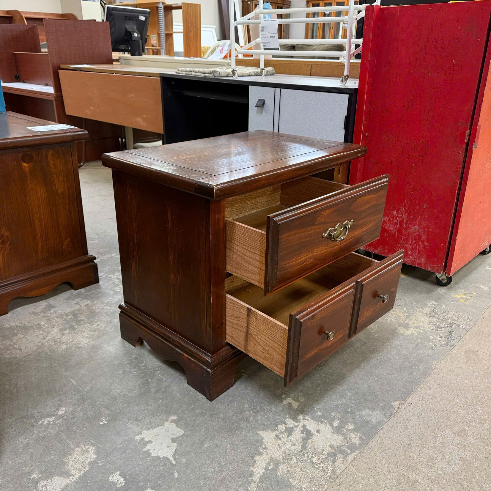 Dark Brown 2 drawer Nightstand