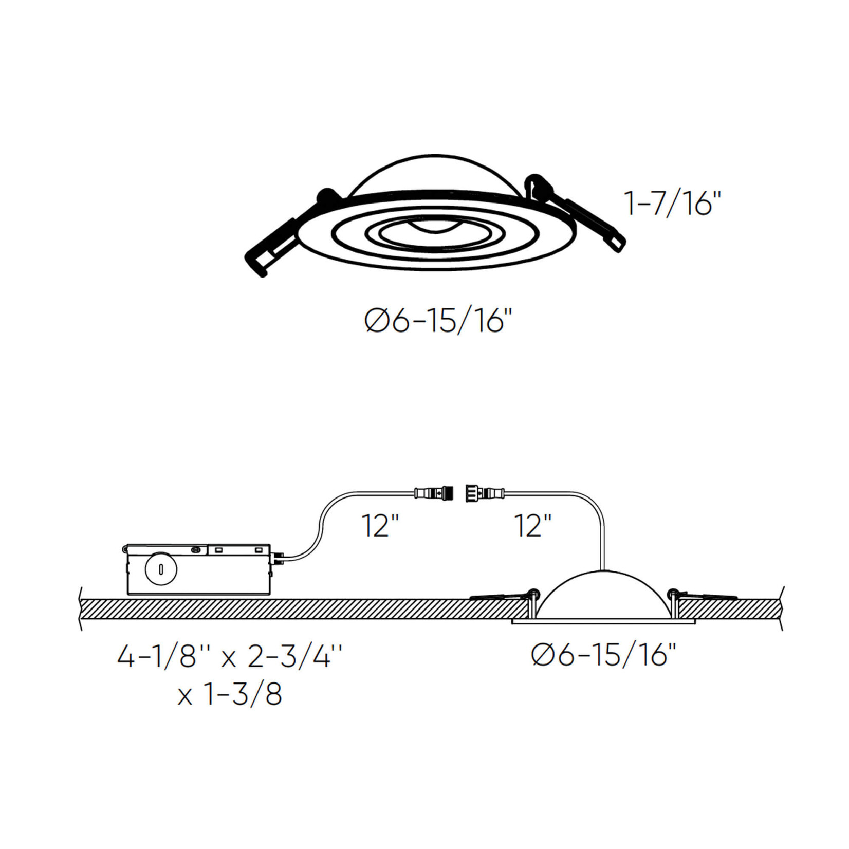 6" Gimbal Light Black