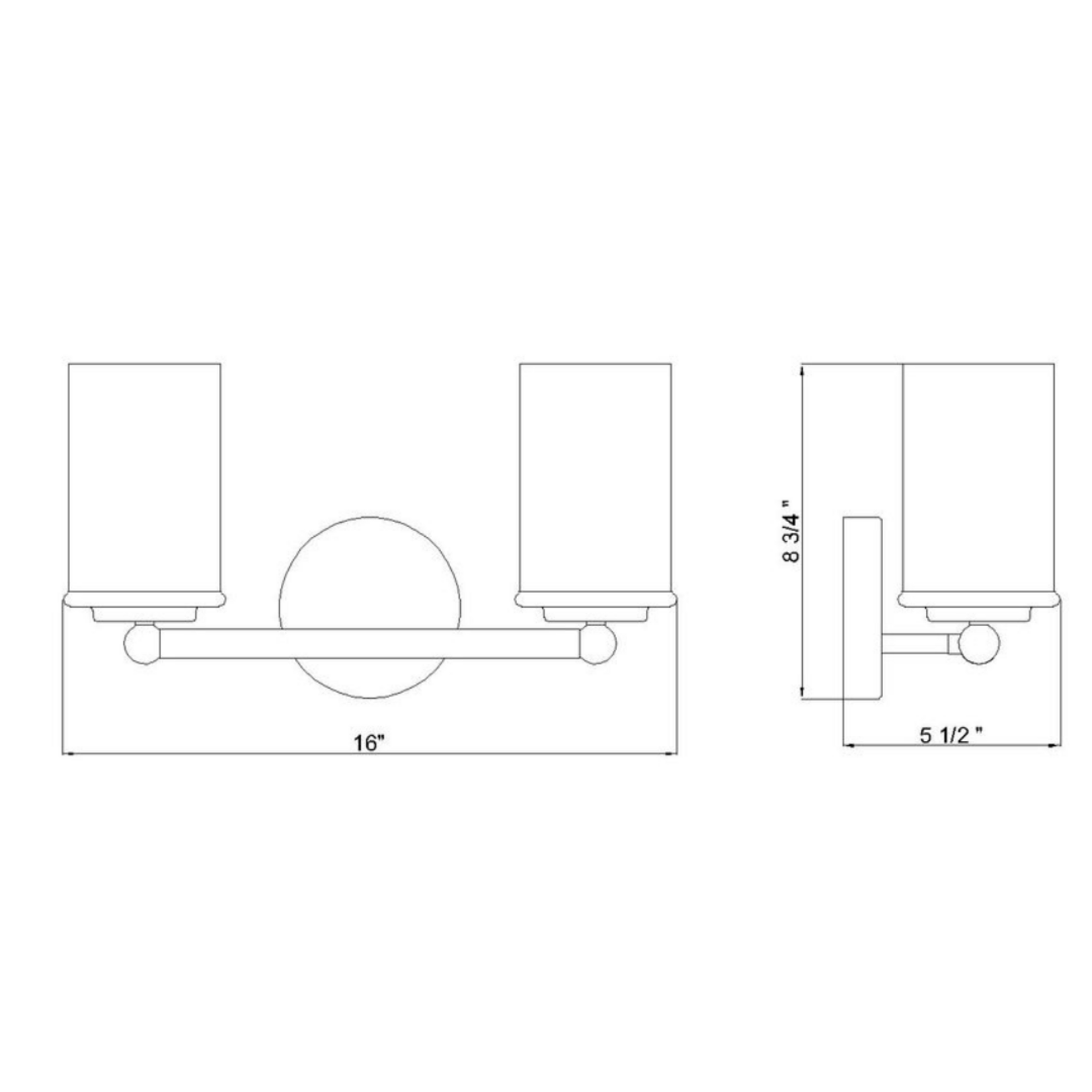 2 Light Vanity Light - Gold