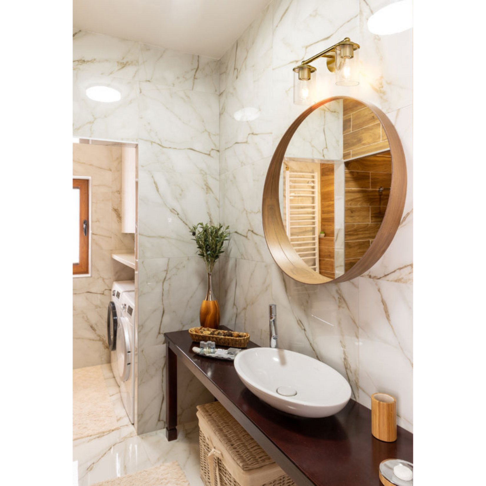 2 Light Vanity Light - Gold