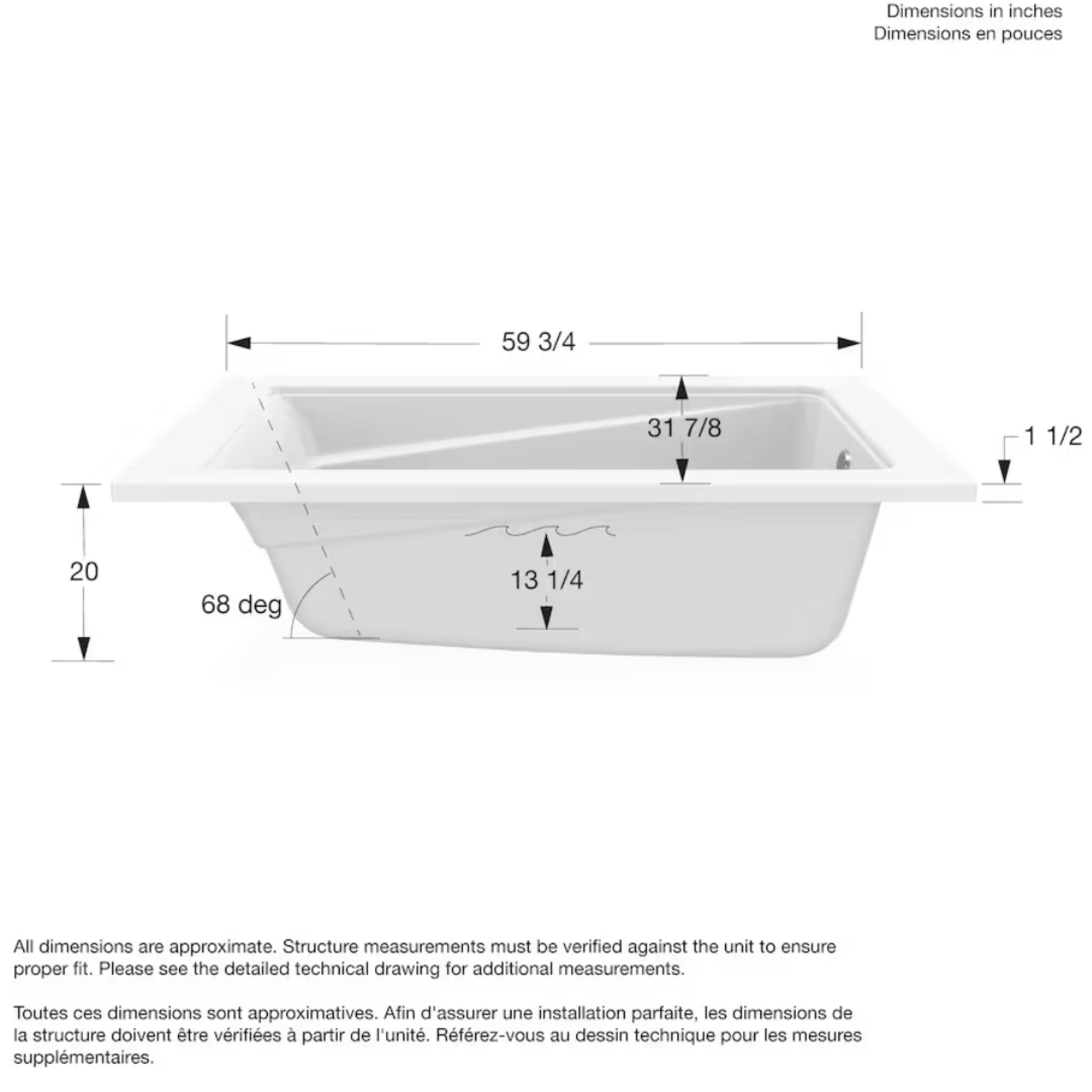 MAAX Acrylic Tub (60x32x20)