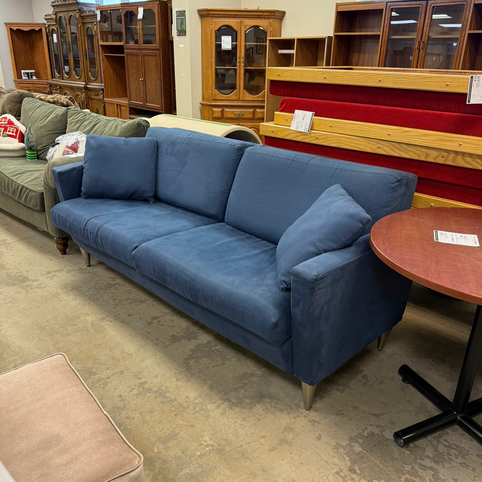 Blue sofa & 2 Toss Pillows