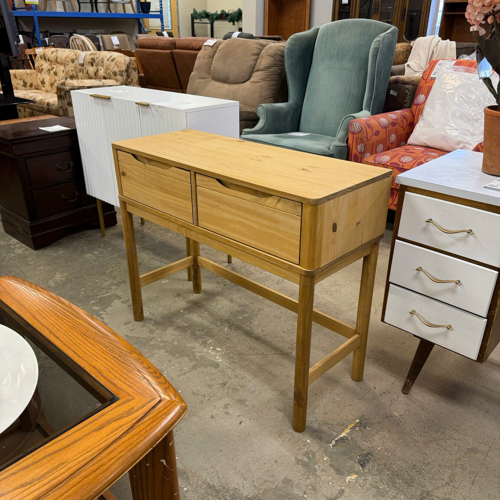 Pine 2-Drawer Console