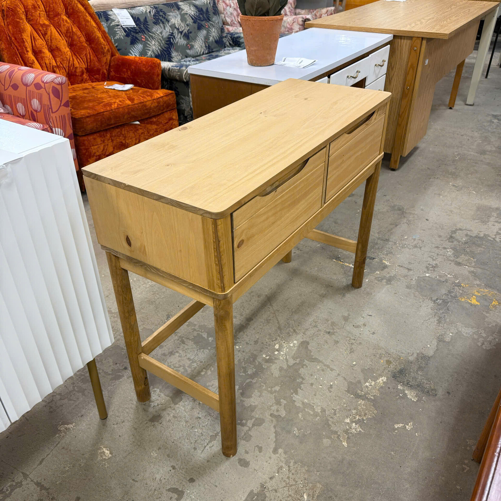 Pine 2-Drawer Console