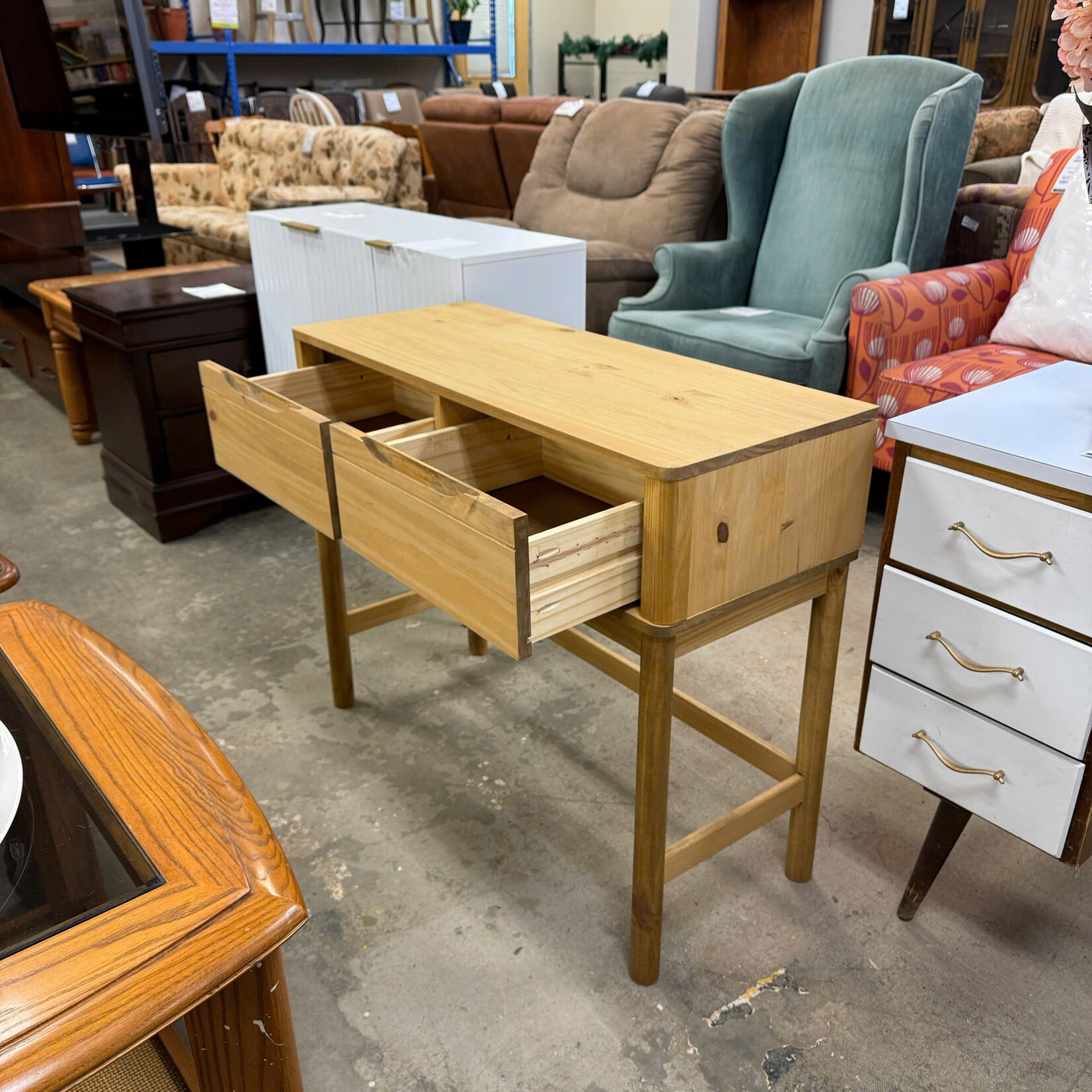 Pine 2-Drawer Console