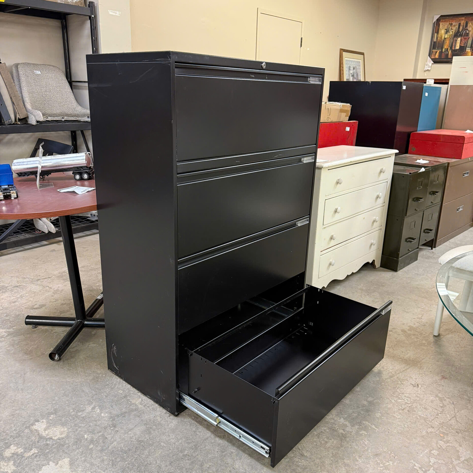 Black 4 Drawer Filing Cabinet