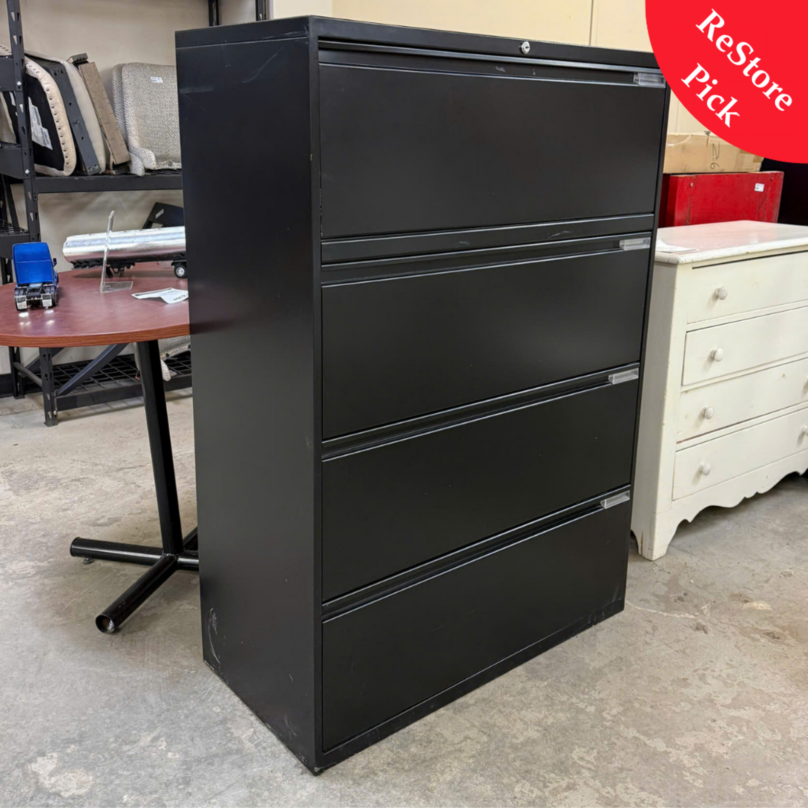 Black 4 Drawer Filing Cabinet