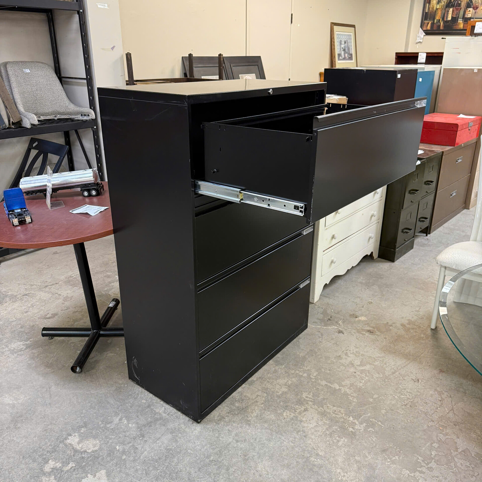 Black 4 Drawer Filing Cabinet