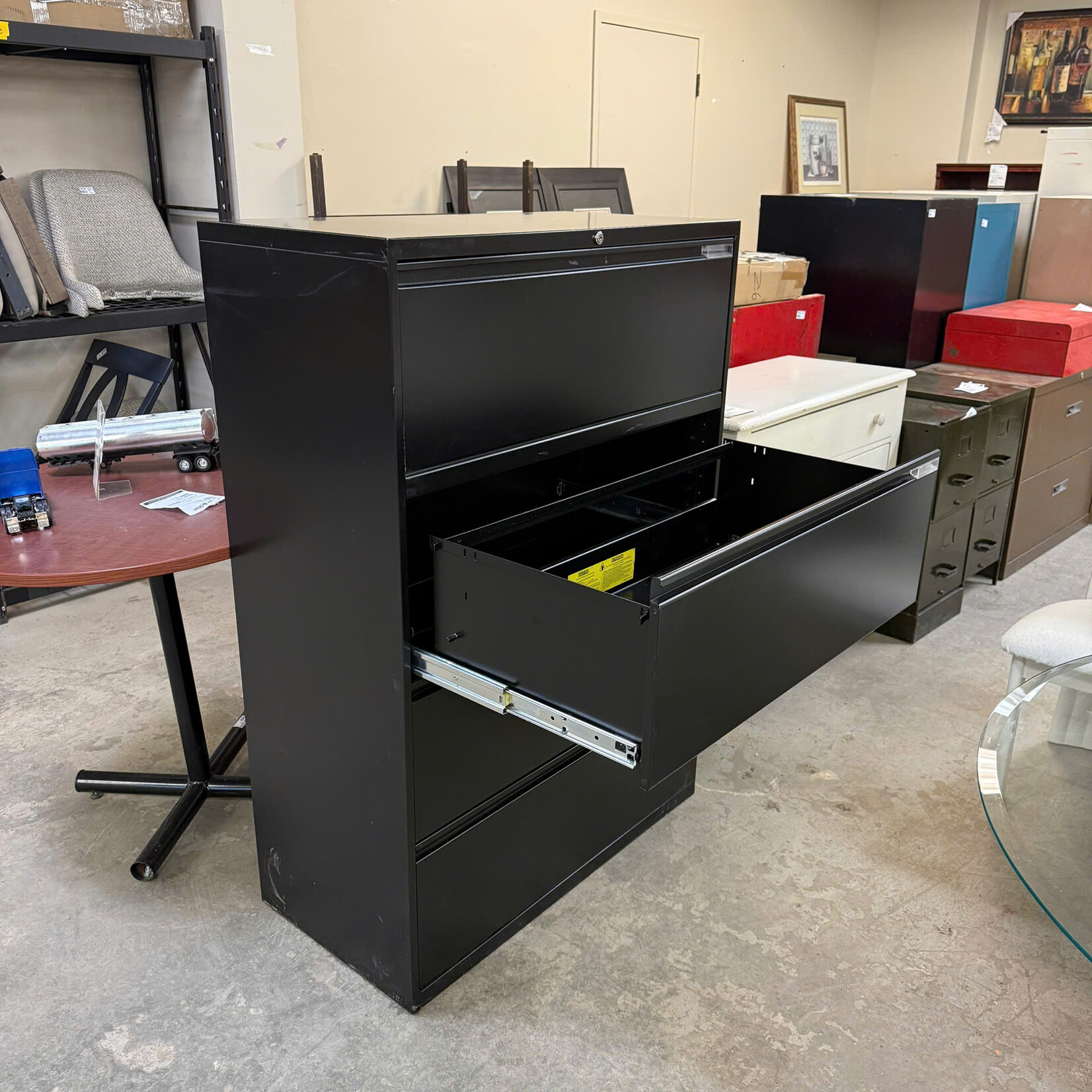 Black 4 Drawer Filing Cabinet