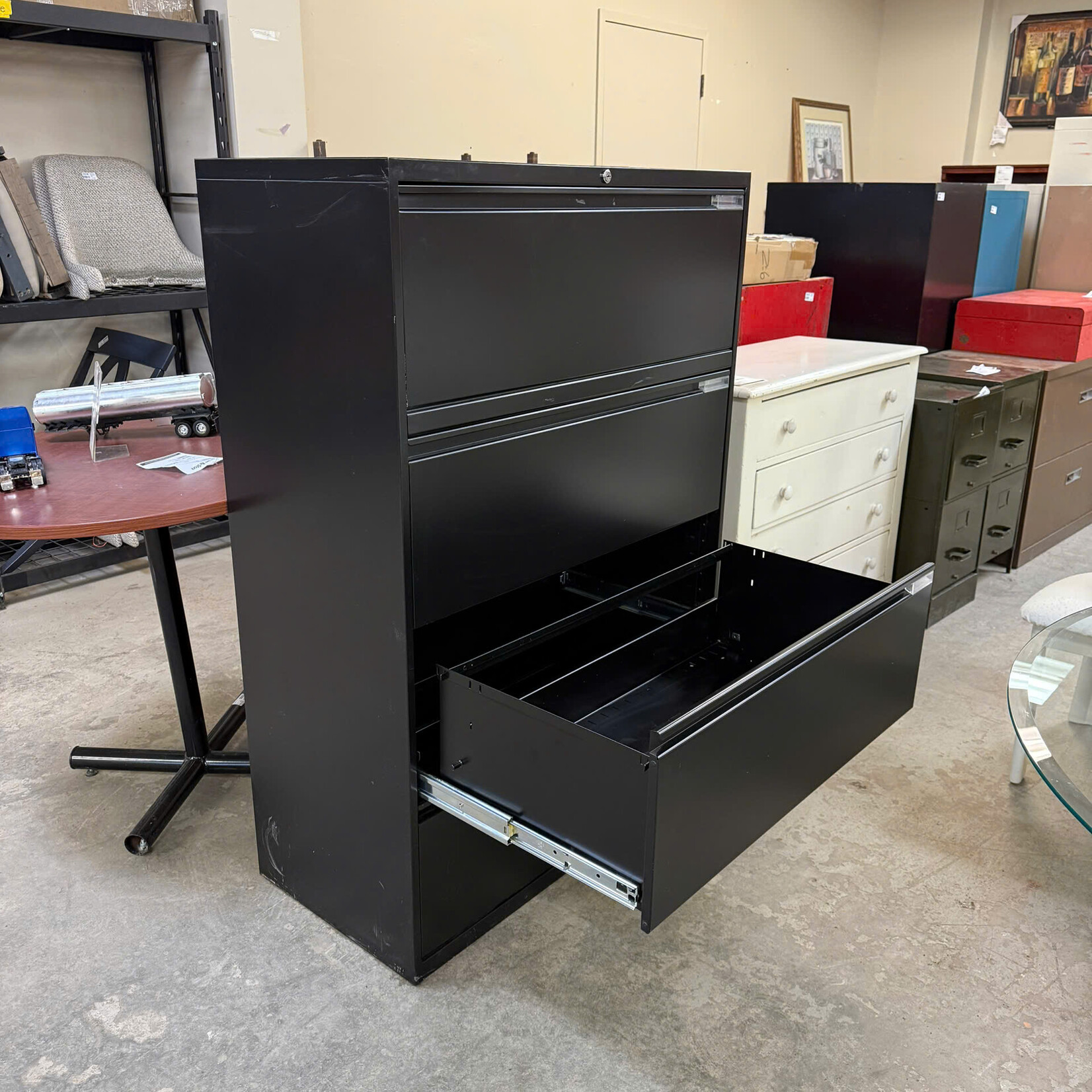 Black 4 Drawer Filing Cabinet