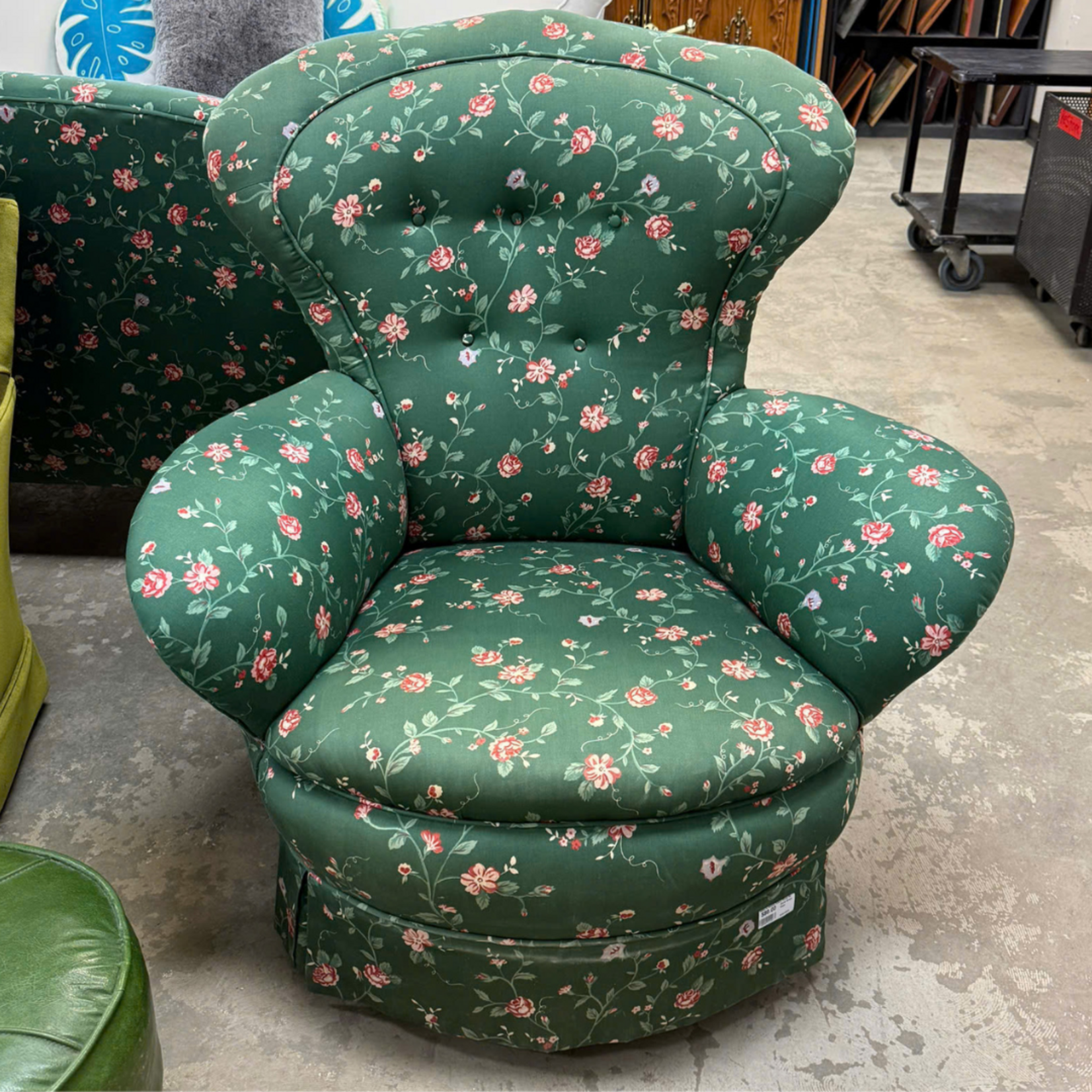 Floral Green Chair