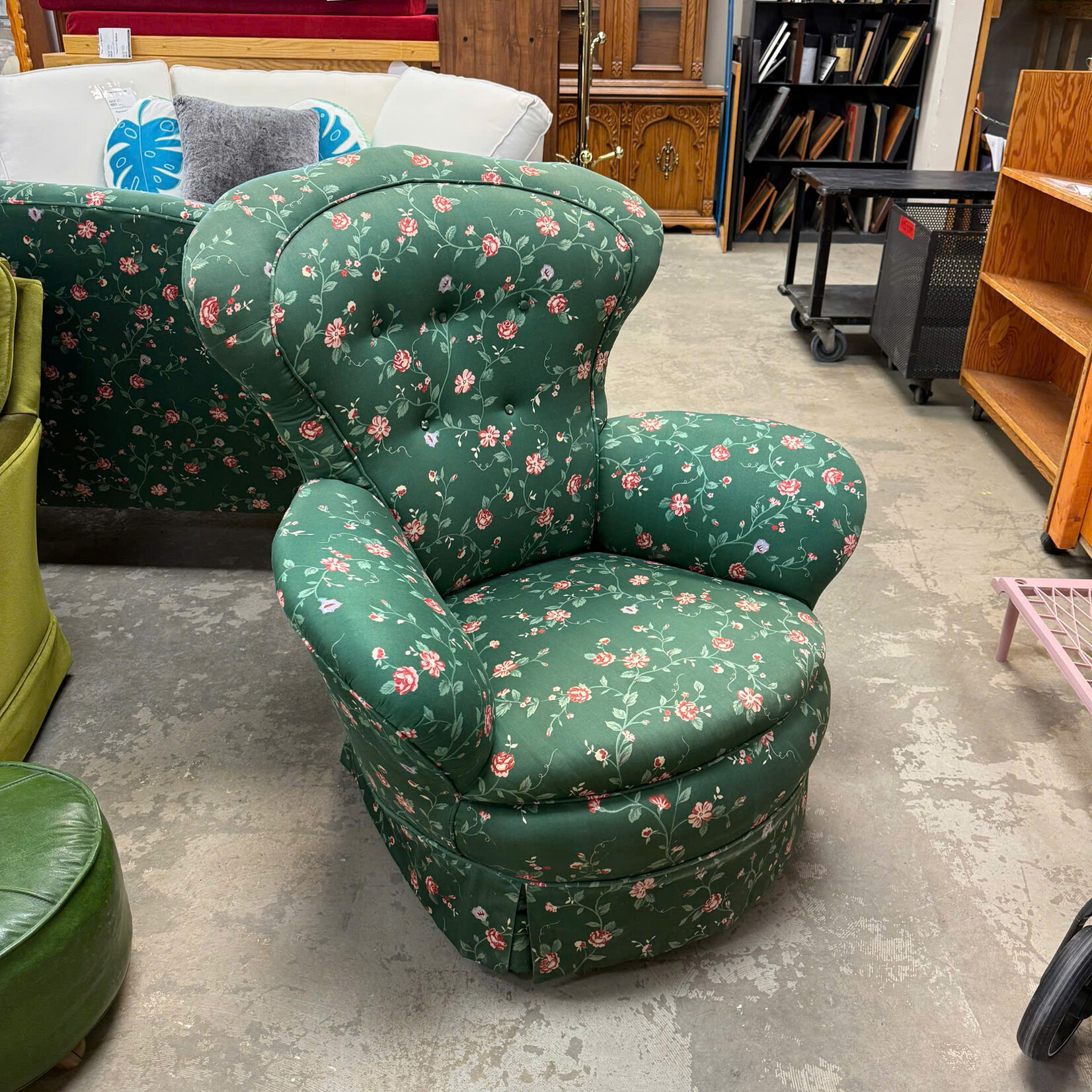 Floral Green Chair